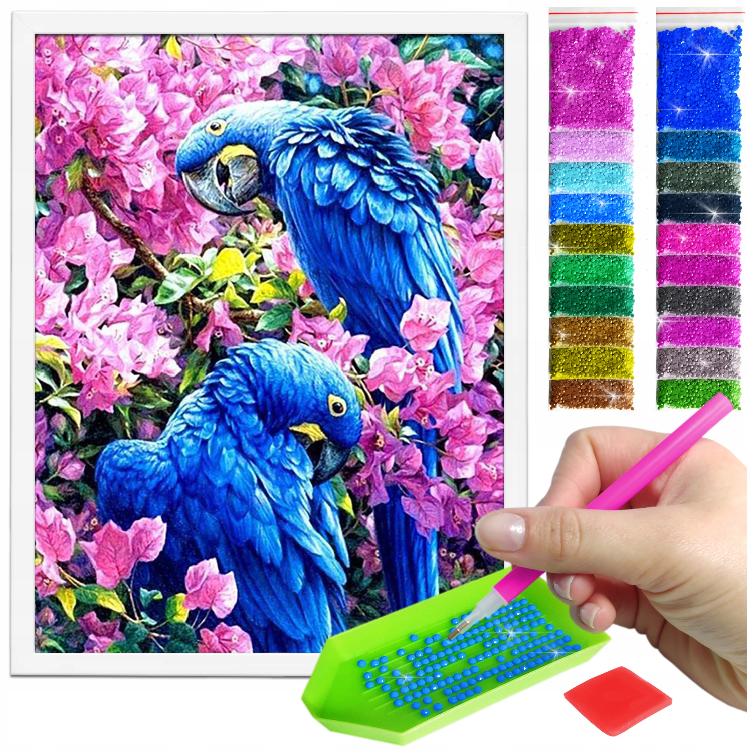 Zestaw: Diamond painting 30x40 (DP124)+ biała ramka
