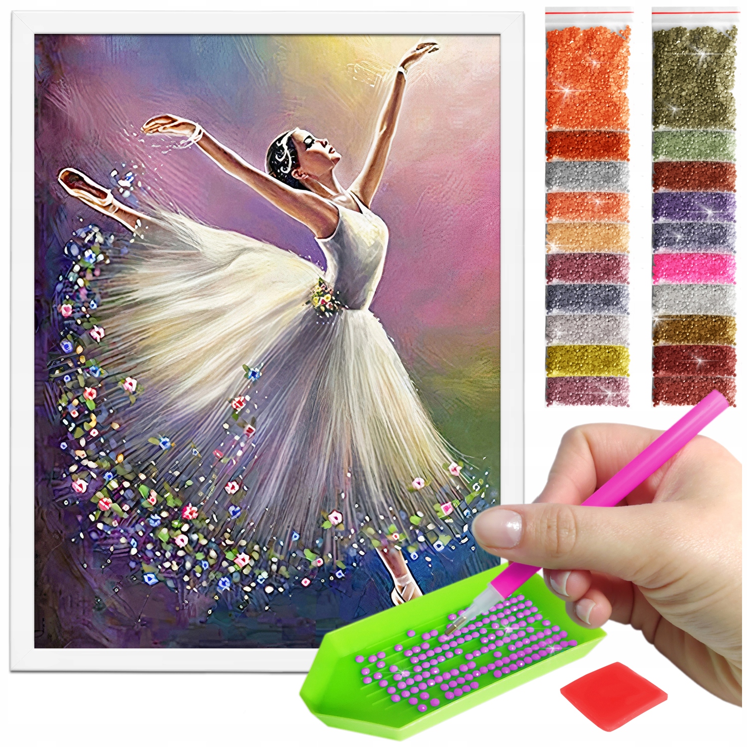 Zestaw: Diamond painting 30x40 (DP073)+ biała ramka
