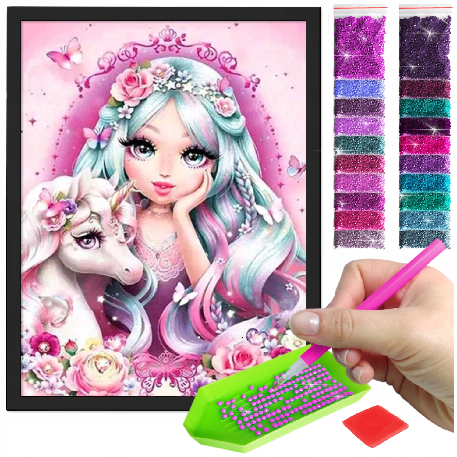 Zestaw: Diamond painting 30x40 (DP174)+ czarna ramka