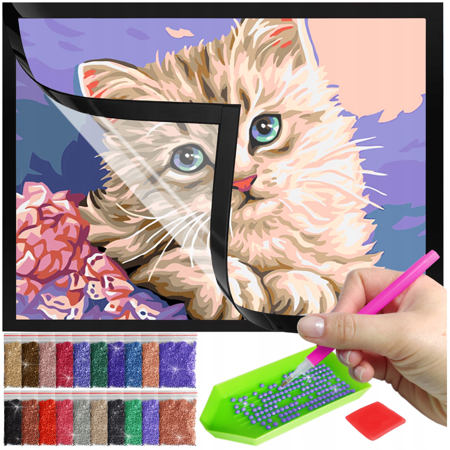 Zestaw: Diamond painting 30x40 (DP087)+ magnetyczna ramka