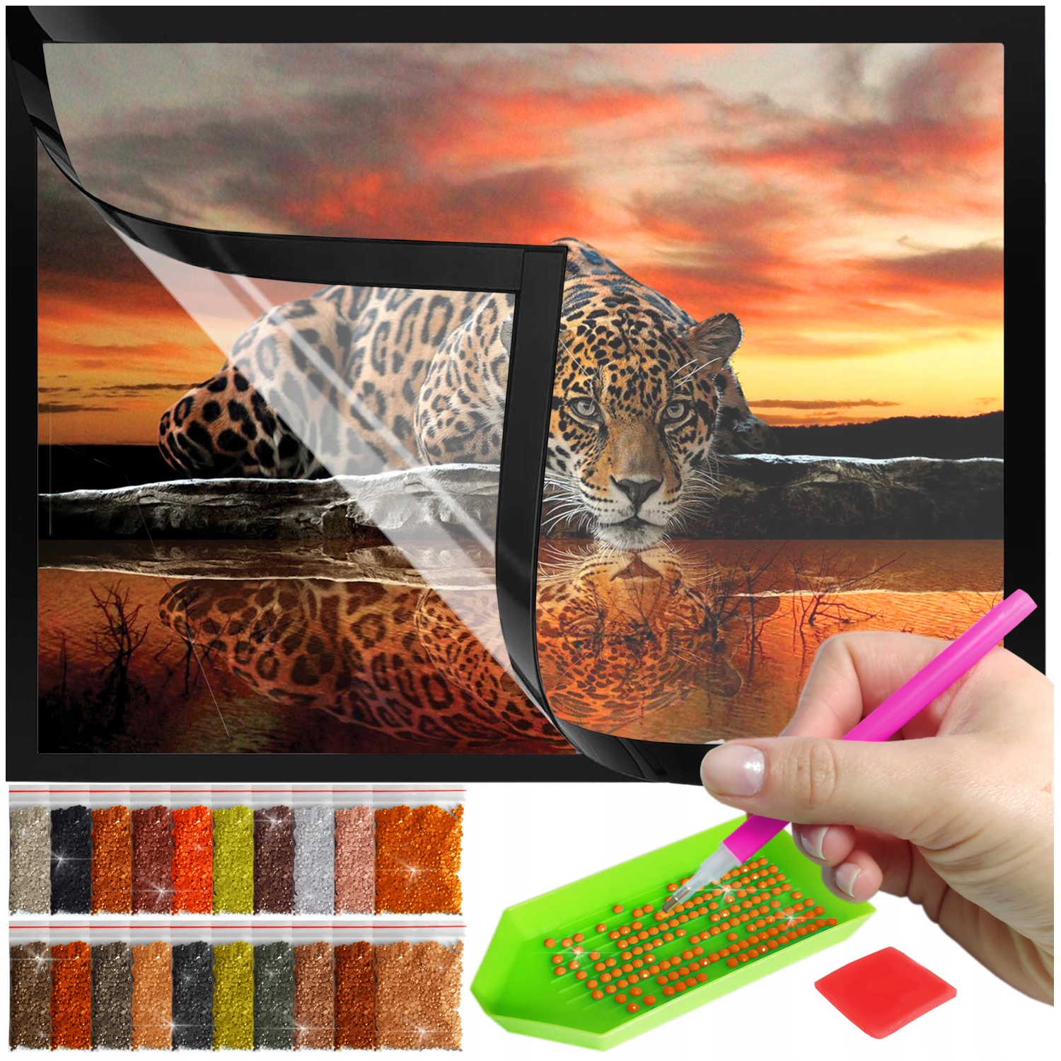 Zestaw: Diamond painting 30x40 (DP080)+ magnetyczna ramka