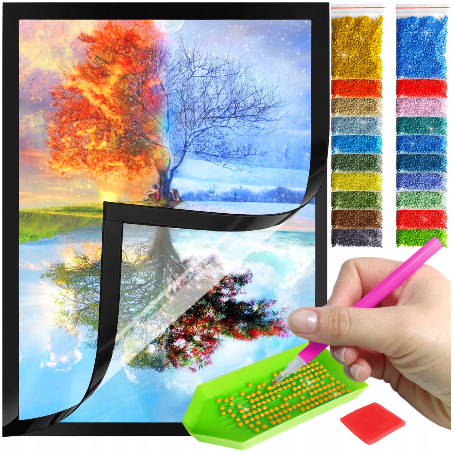 Zestaw: Diamond painting 30x40 (DP111)+ magnetyczna ramka