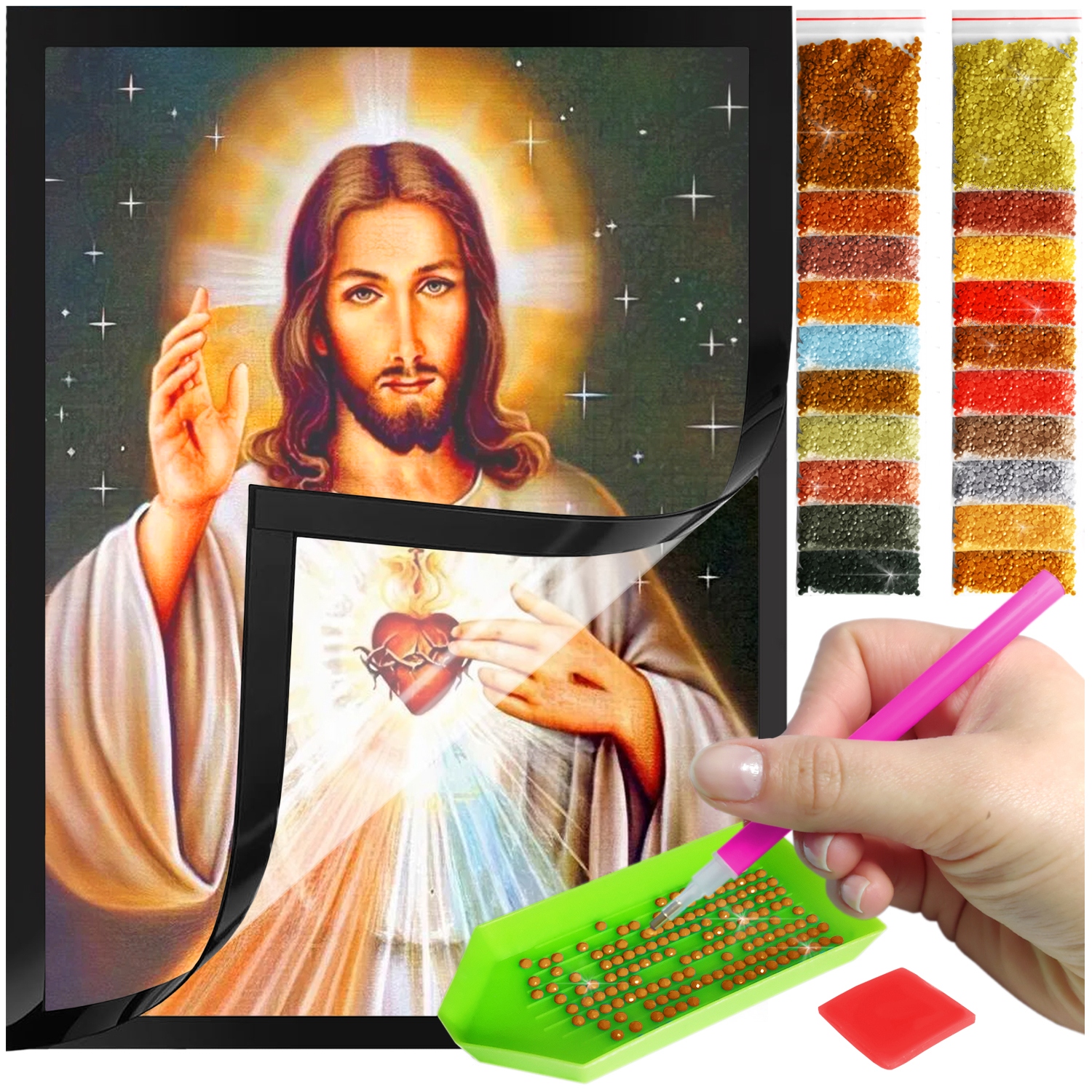 Zestaw: Diamond painting 30x40 (DP116)+ magnetyczna ramka