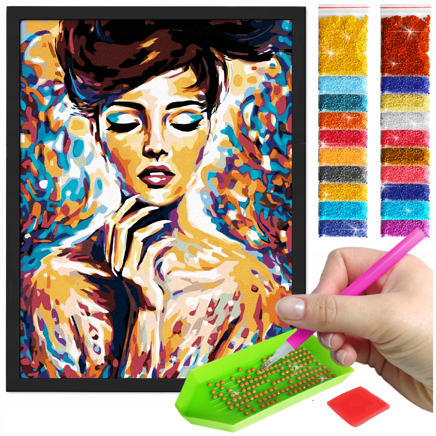 Zestaw: Diamond painting 30x40 (DP129)+ czarna ramka