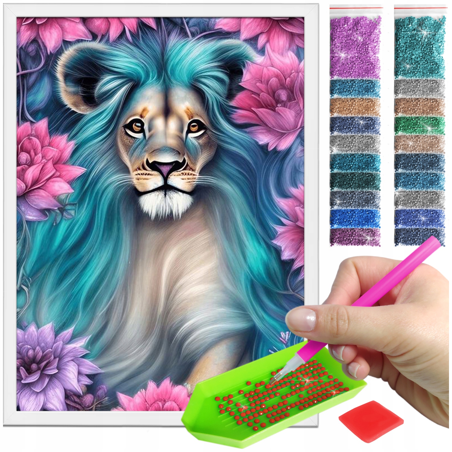 Zestaw: Diamond painting 30x40 (DP354) + biała ramka