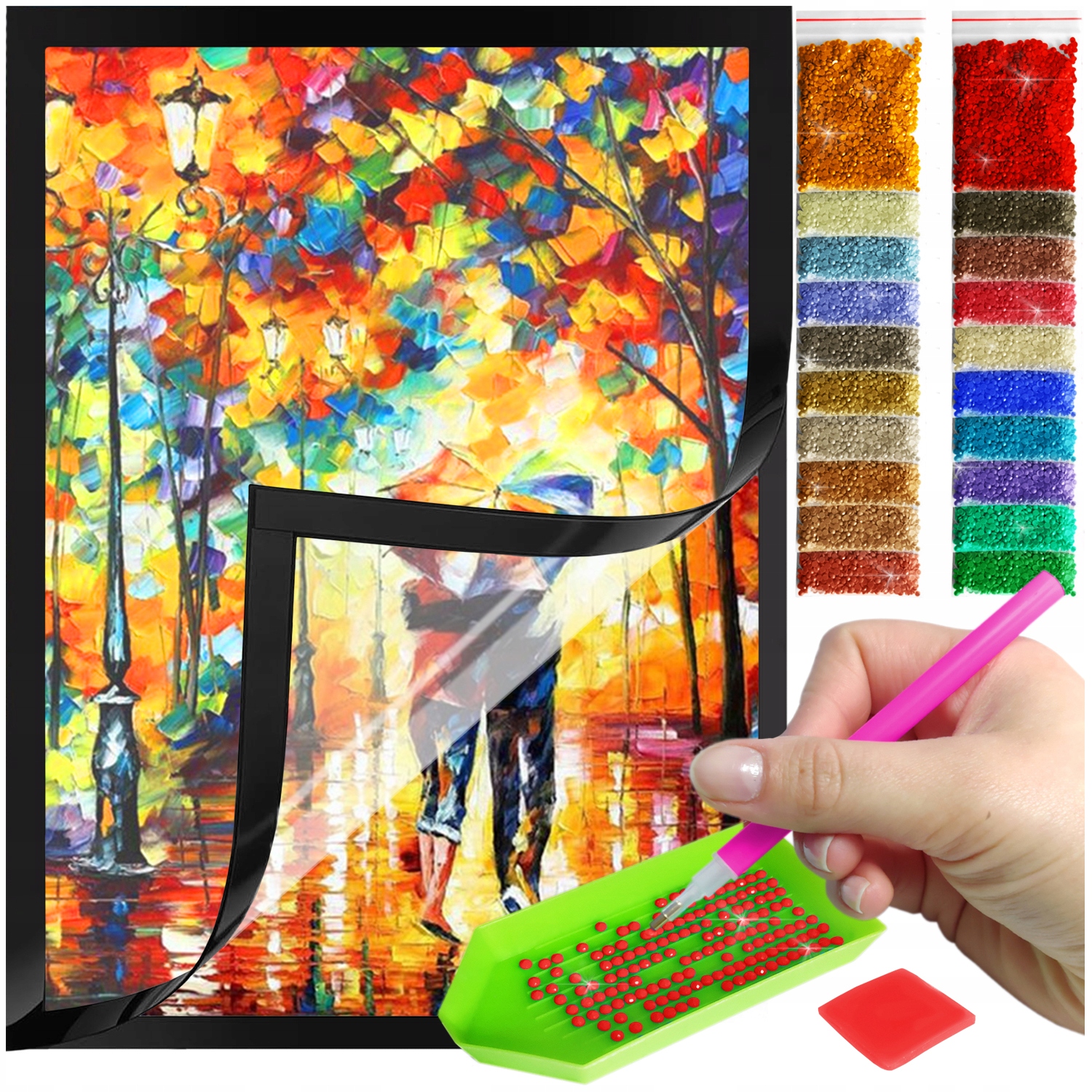 Zestaw: Diamond painting 30x40 (DP027)+ magnetyczna ramka