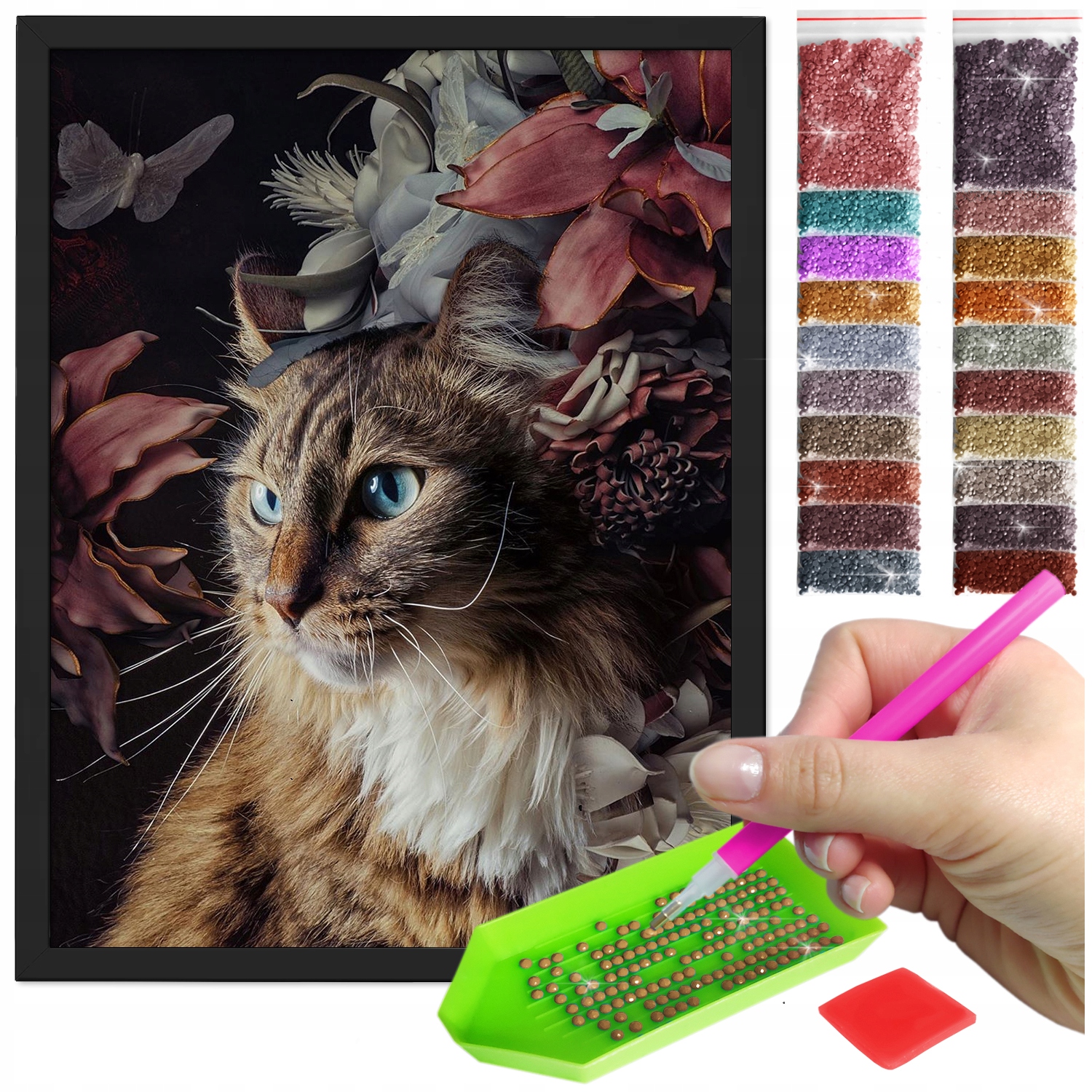 Zestaw: Diamond painting 30x40 (DP141)+ czarna ramka