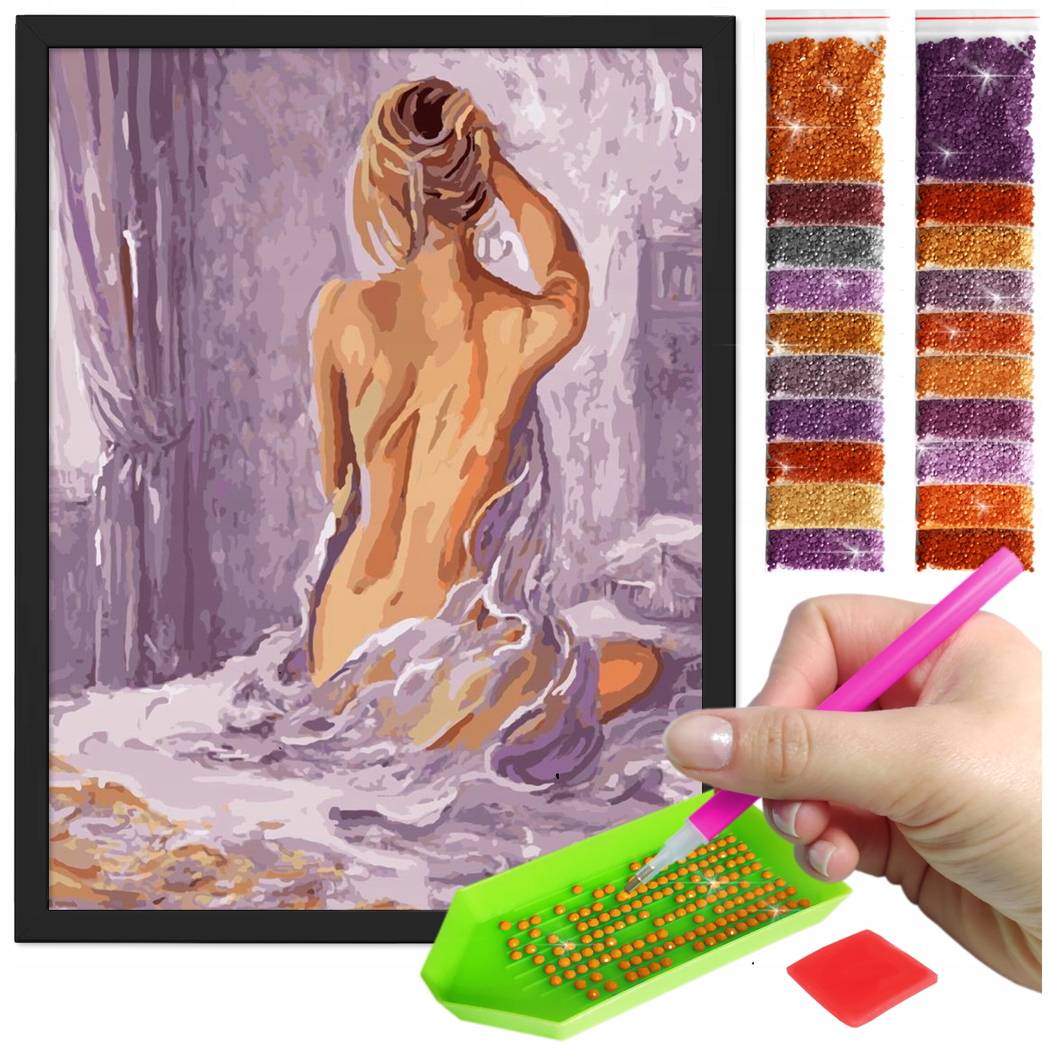 Zestaw: Diamond painting 30x40 (DP165)+ czarna ramka