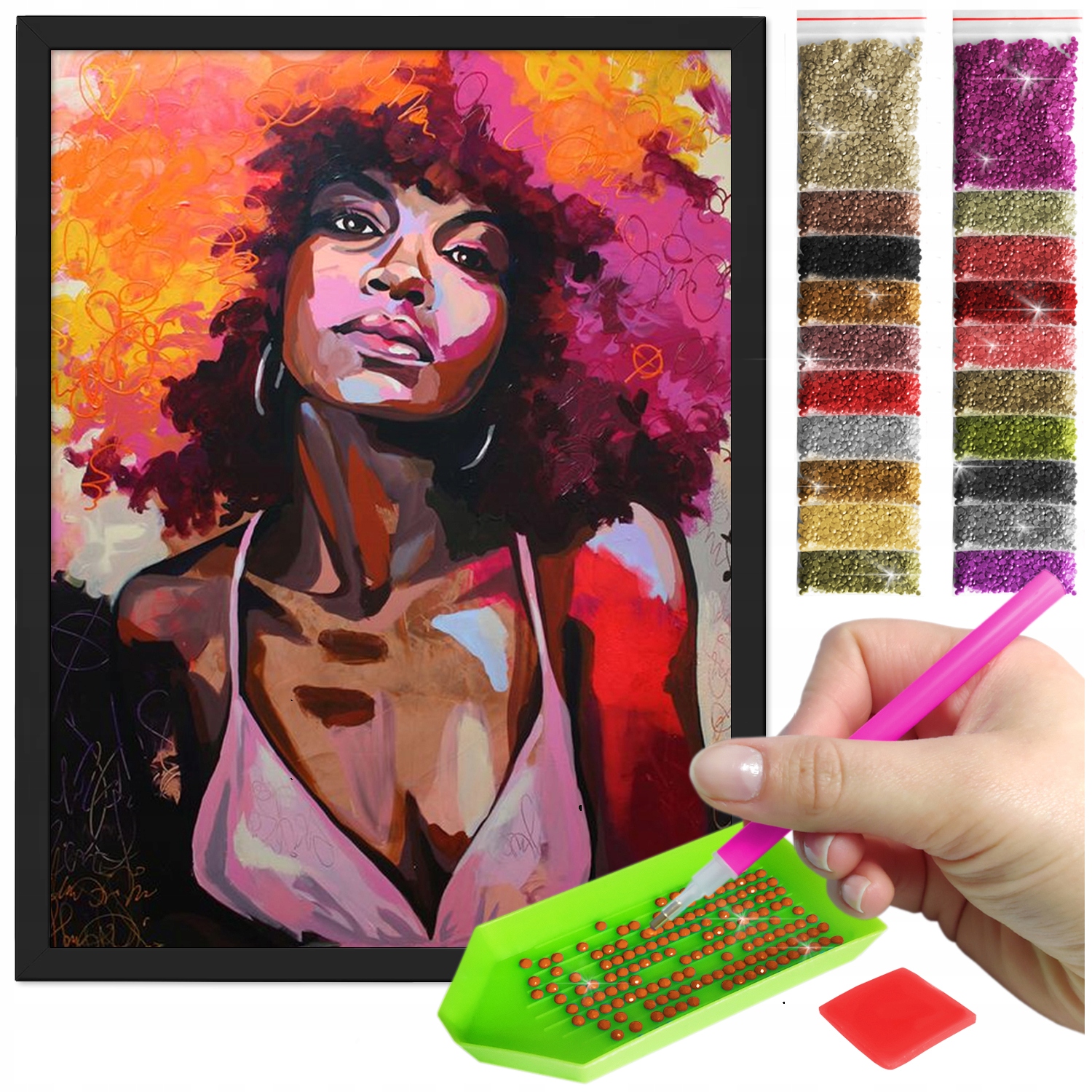 Zestaw: Diamond painting 30x40 (DP184)+ czarna ramka