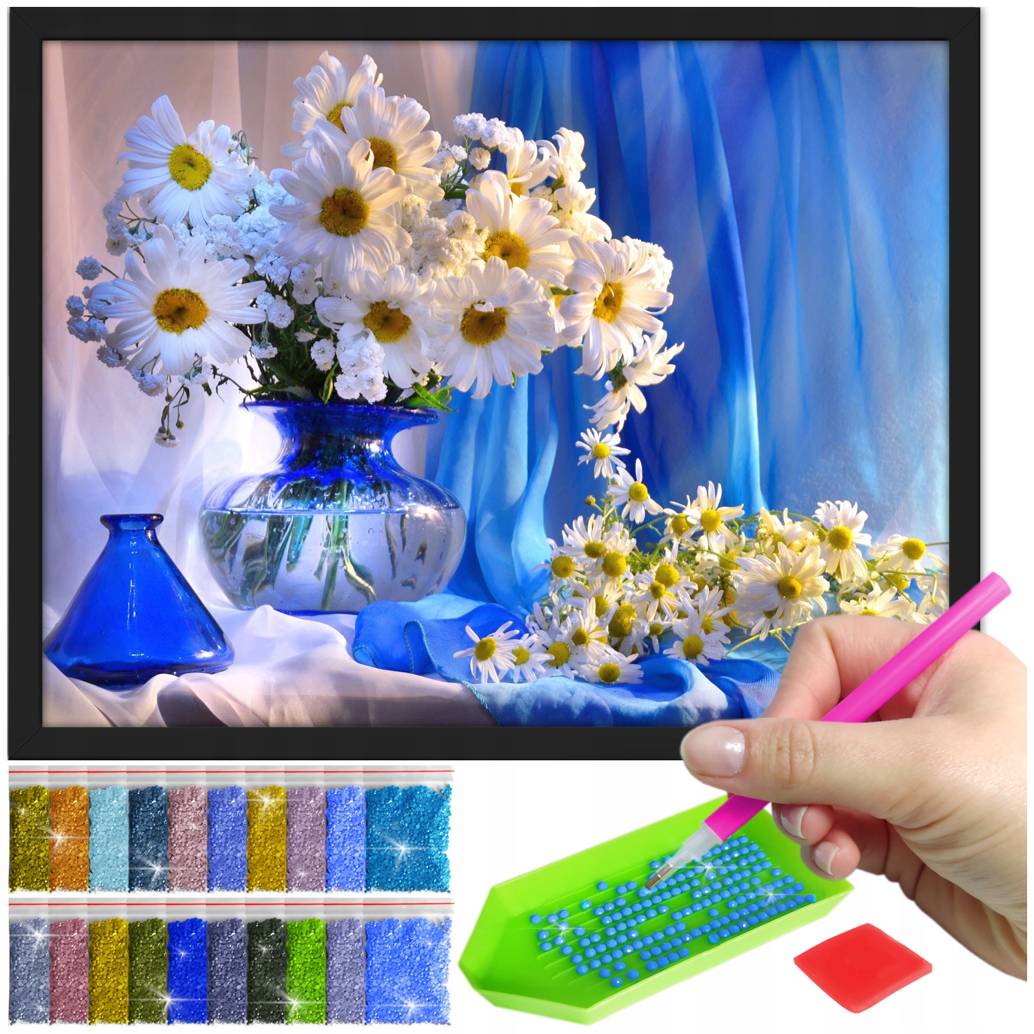 Zestaw: Diamond painting 30x40 (DP099)+ czarna ramka
