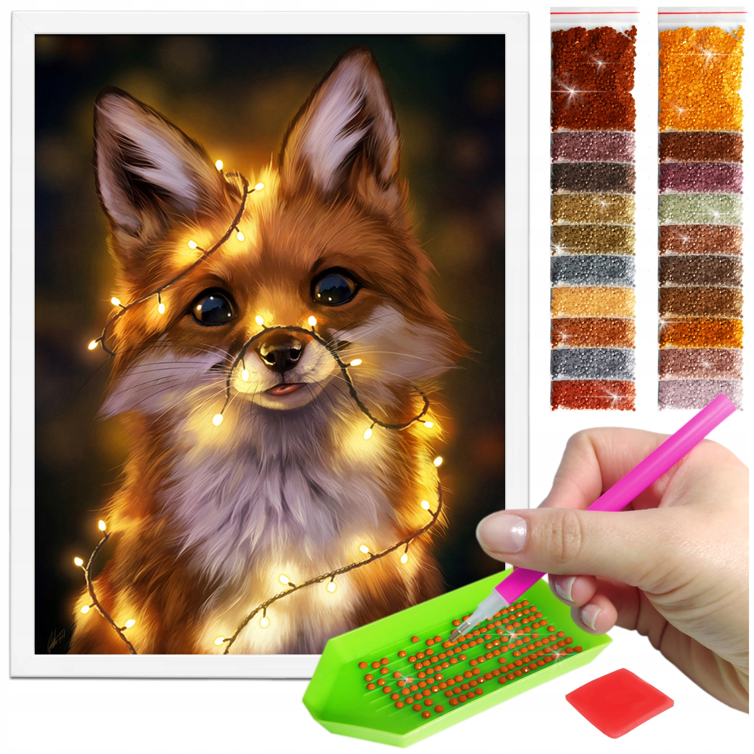 Zestaw: Diamond painting 30x40 (DP033)+ biała ramka