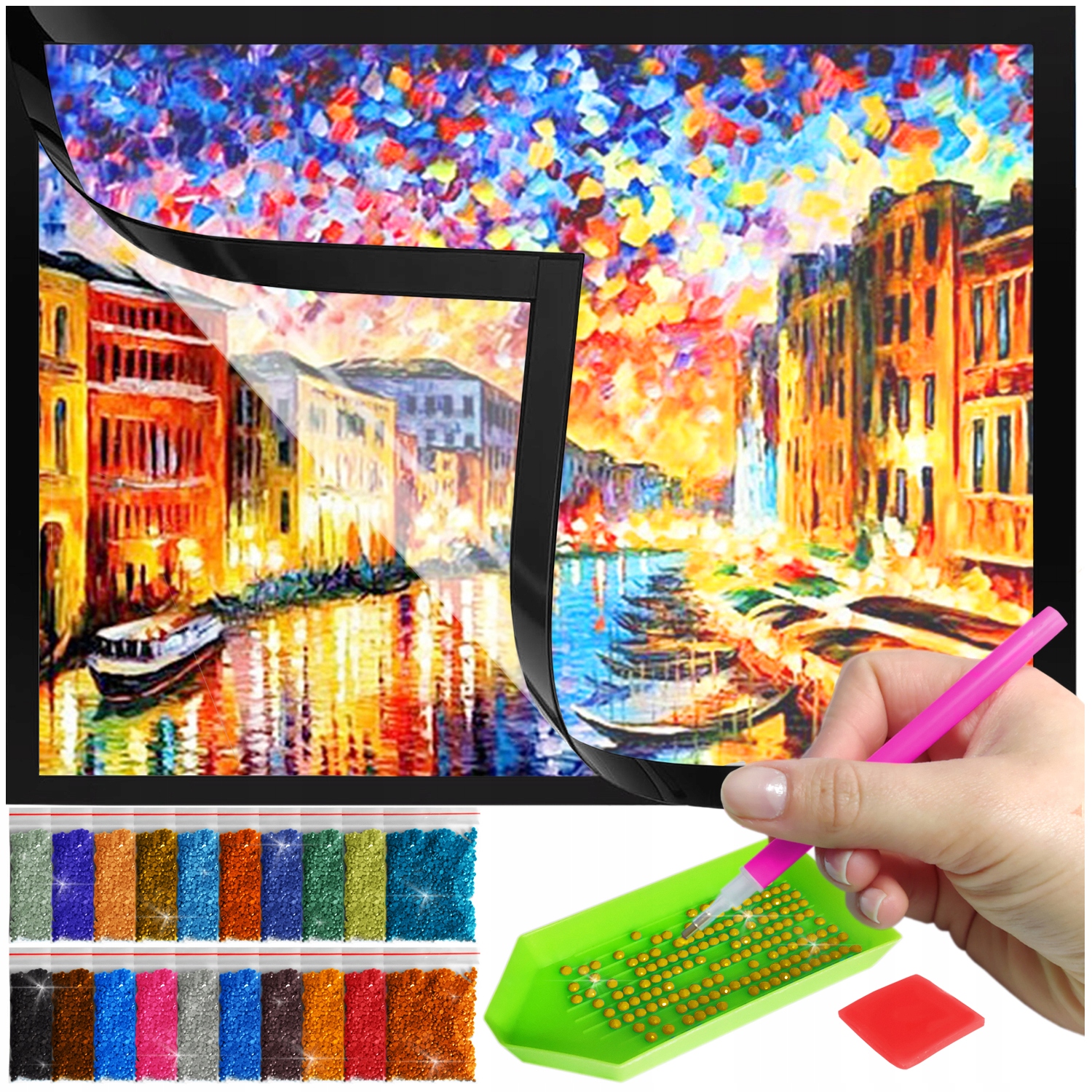 Zestaw: Diamond painting 30x40 (DP023)+ magnetyczna ramka