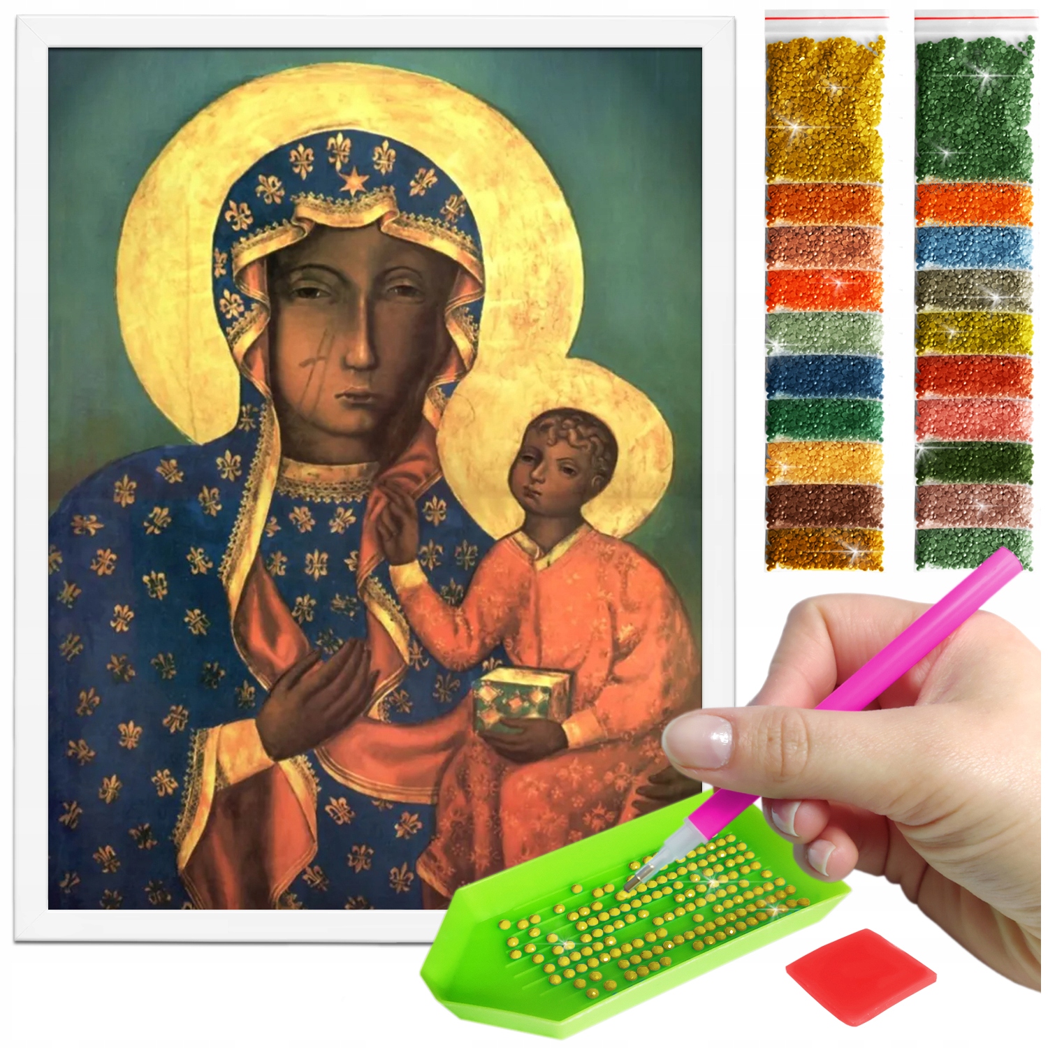 Zestaw: Diamond painting 30x40 (DP135)+ biała ramka