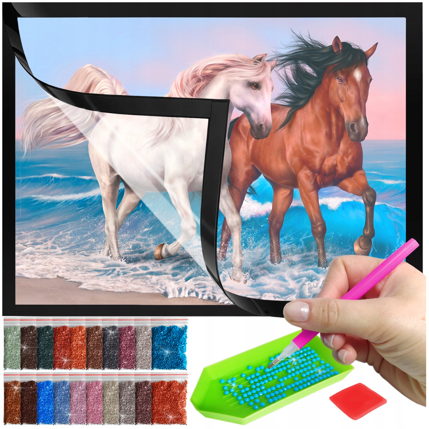 Zestaw: Diamond painting 30x40 (DP122)+ magnetyczna ramka