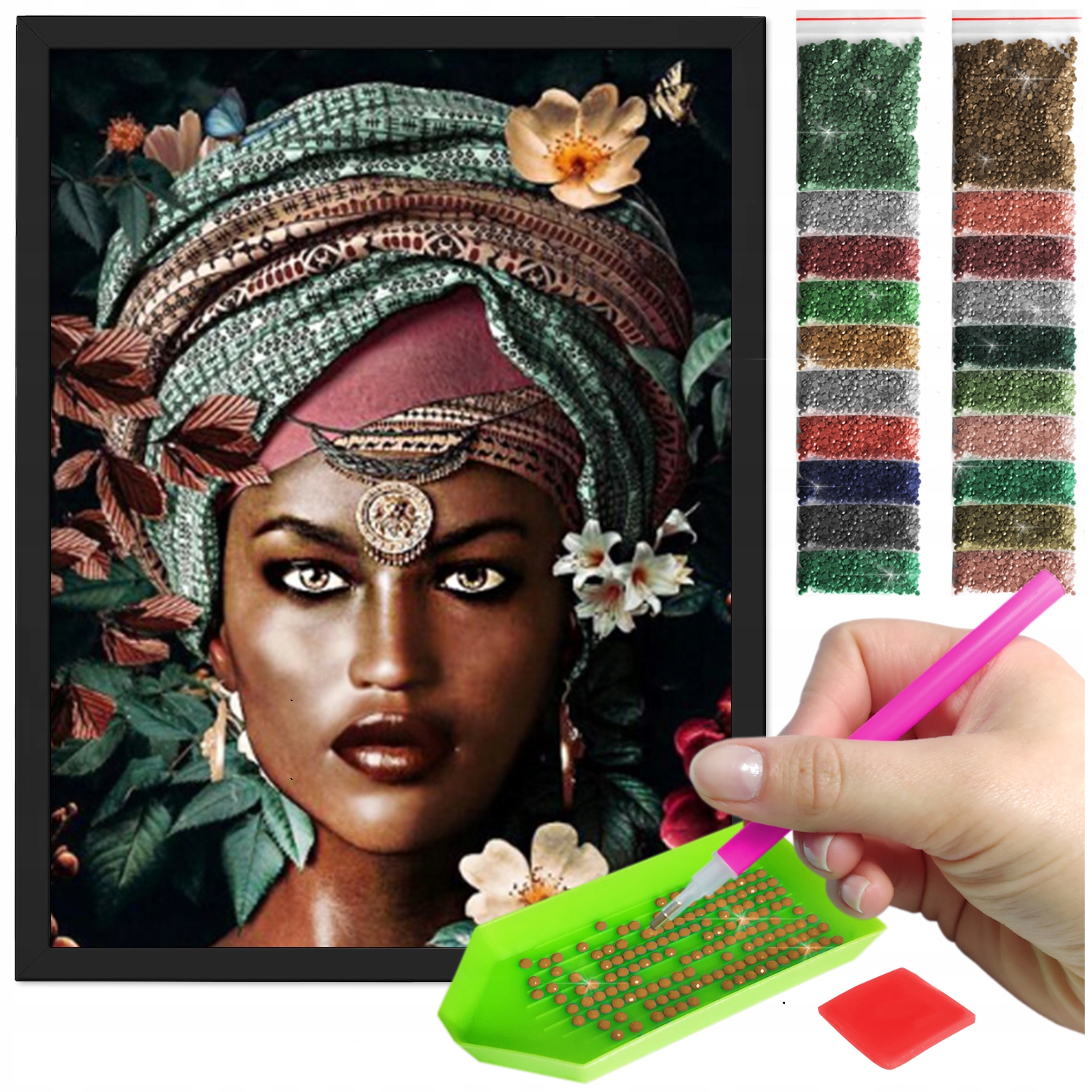 Zestaw: Diamond painting 30x40 (DP326) + czarna ramka