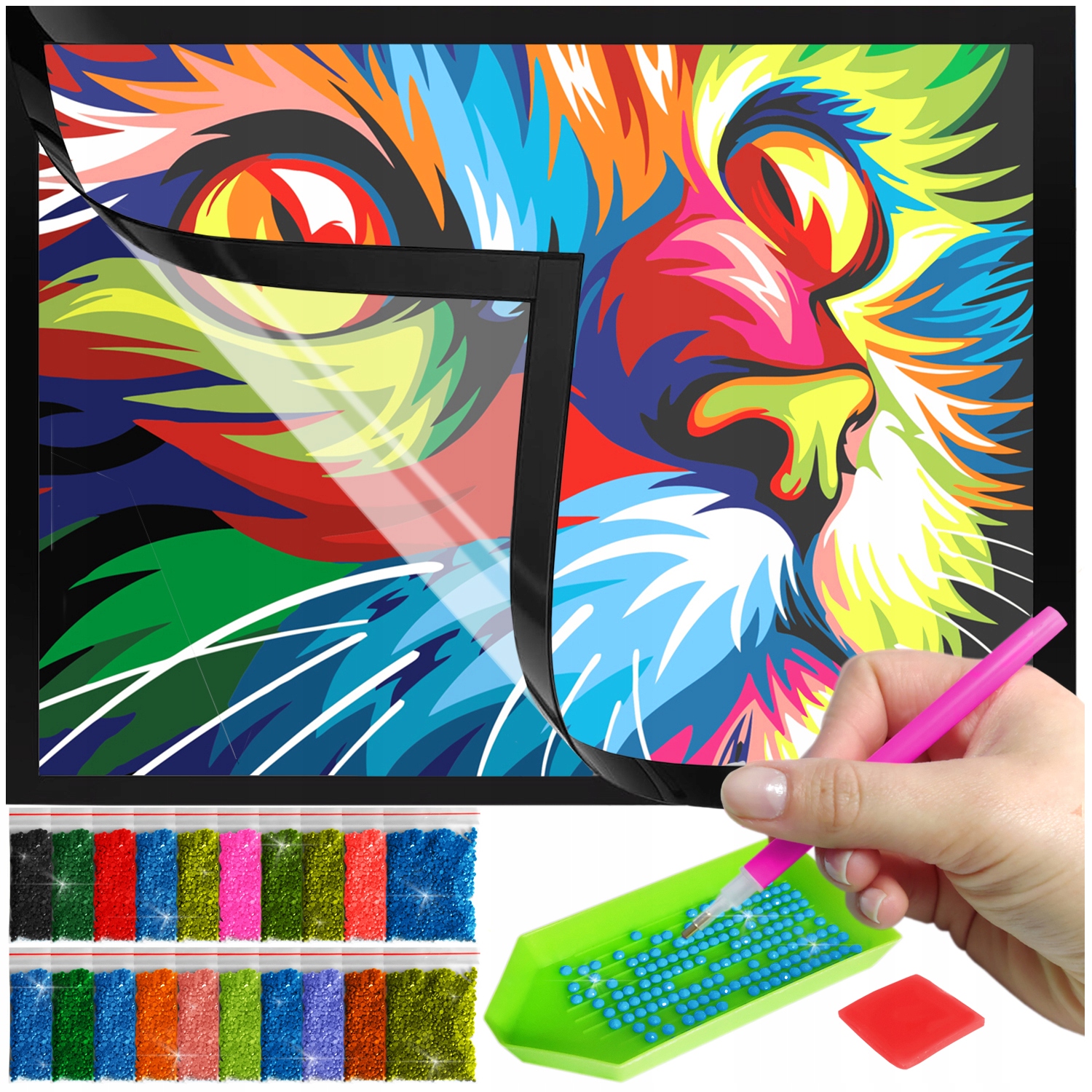 Zestaw: Diamond painting 30x40 (DP142)+ magnetyczna ramka