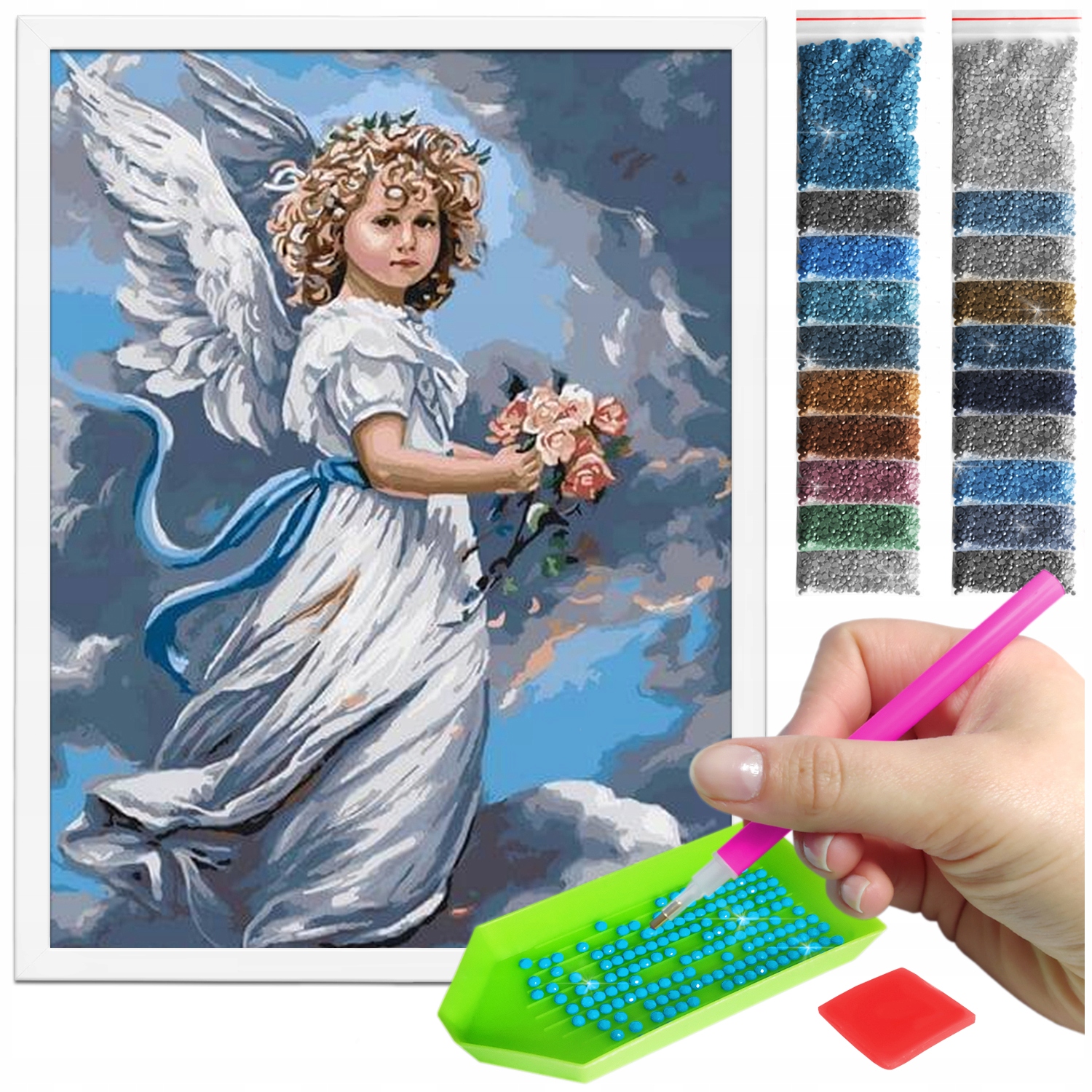Zestaw: Diamond painting 30x40 (DP236)+ biała ramka