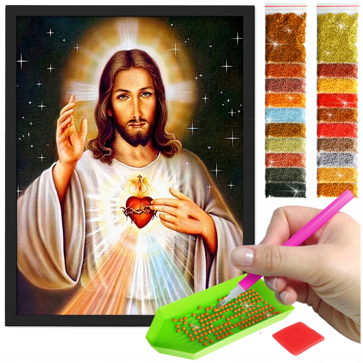 Zestaw: Diamond painting 30x40 (DP116)+ czarna ramka