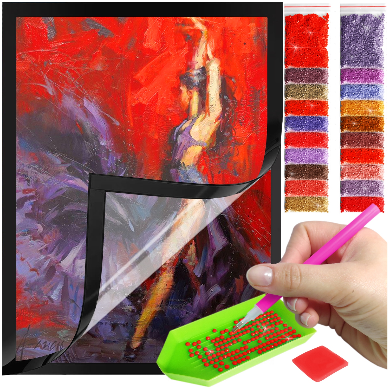 Zestaw: Diamond painting 30x40 (DP152)+ magnetyczna ramka