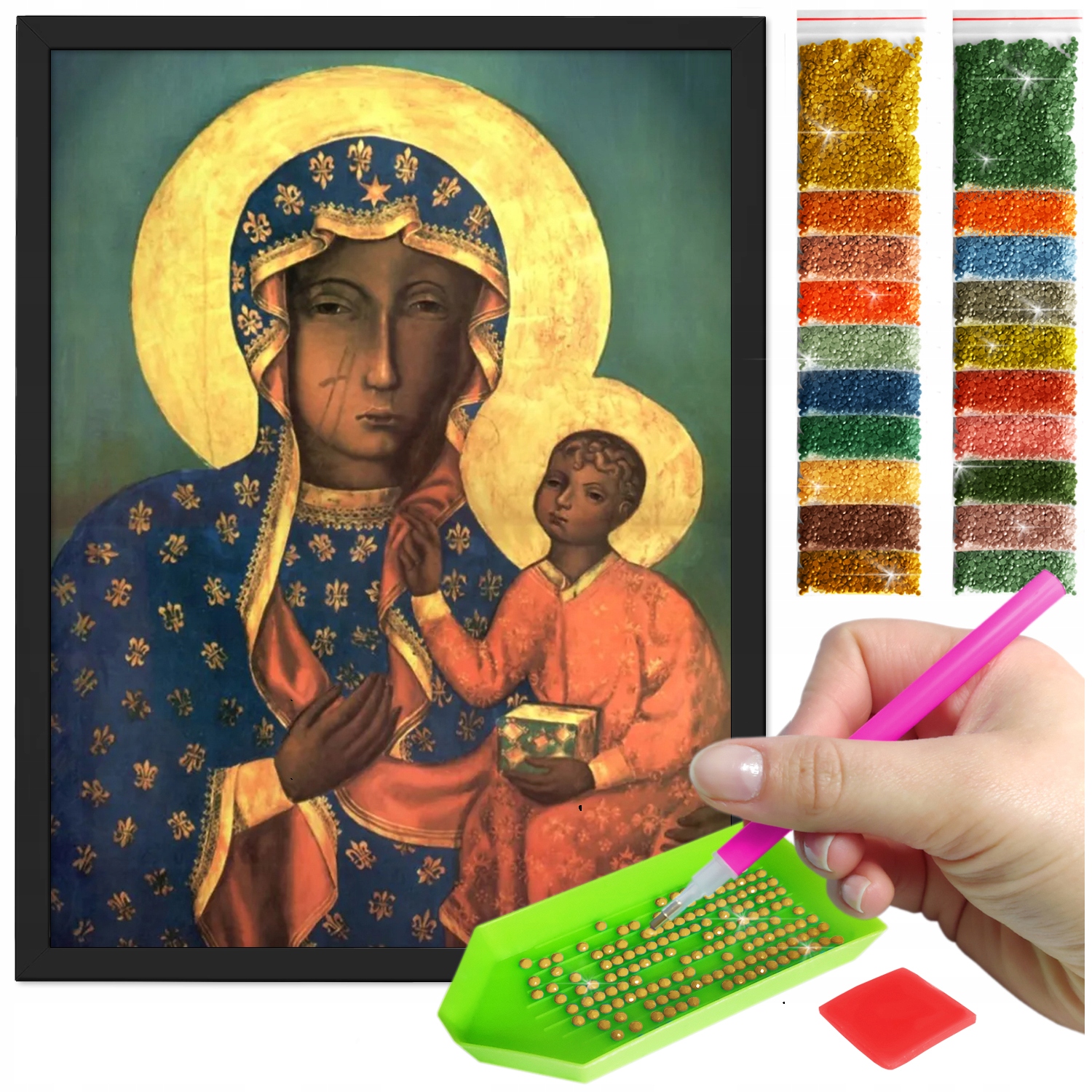 Zestaw: Diamond painting 30x40 (DP135)+ czarna ramka
