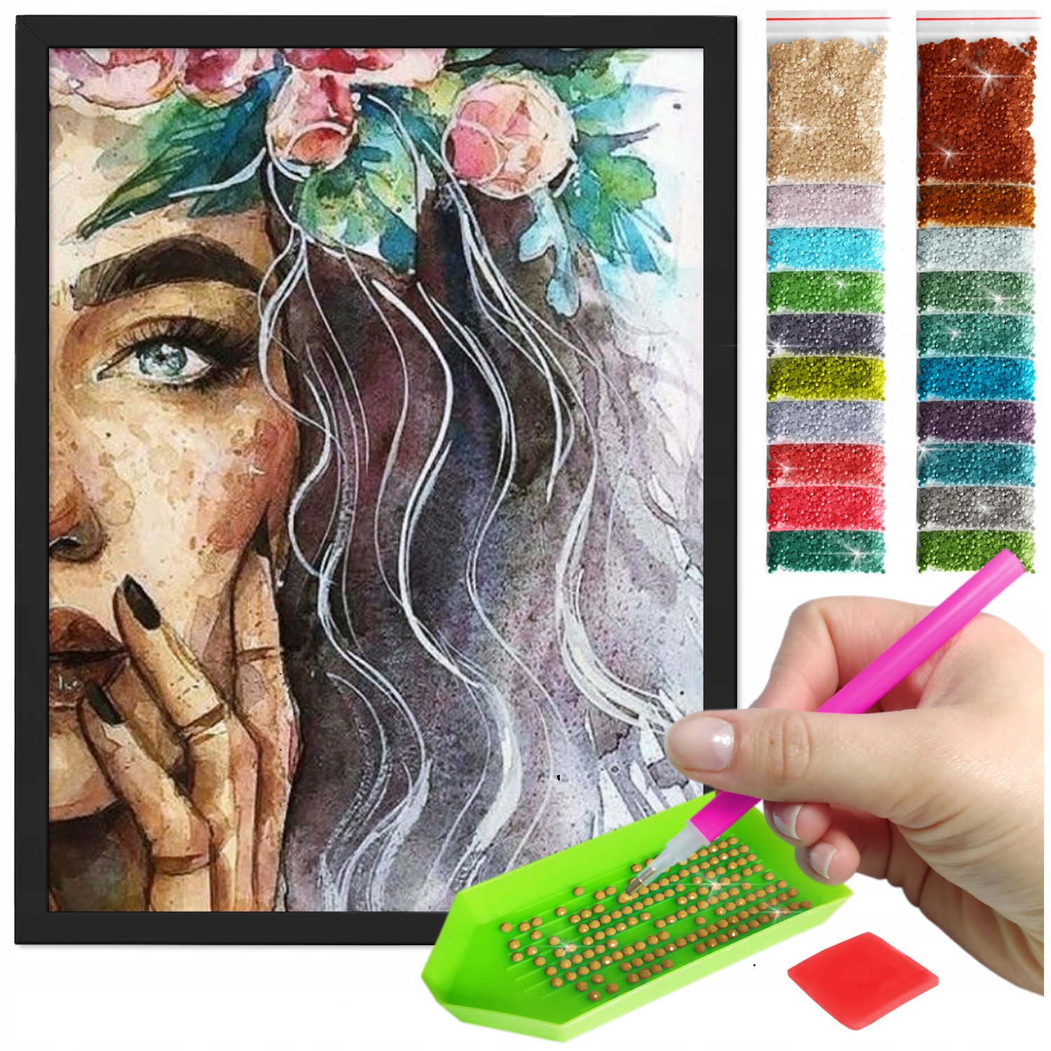 Zestaw: Diamond painting 30x40 (DP126)+ czarna ramka
