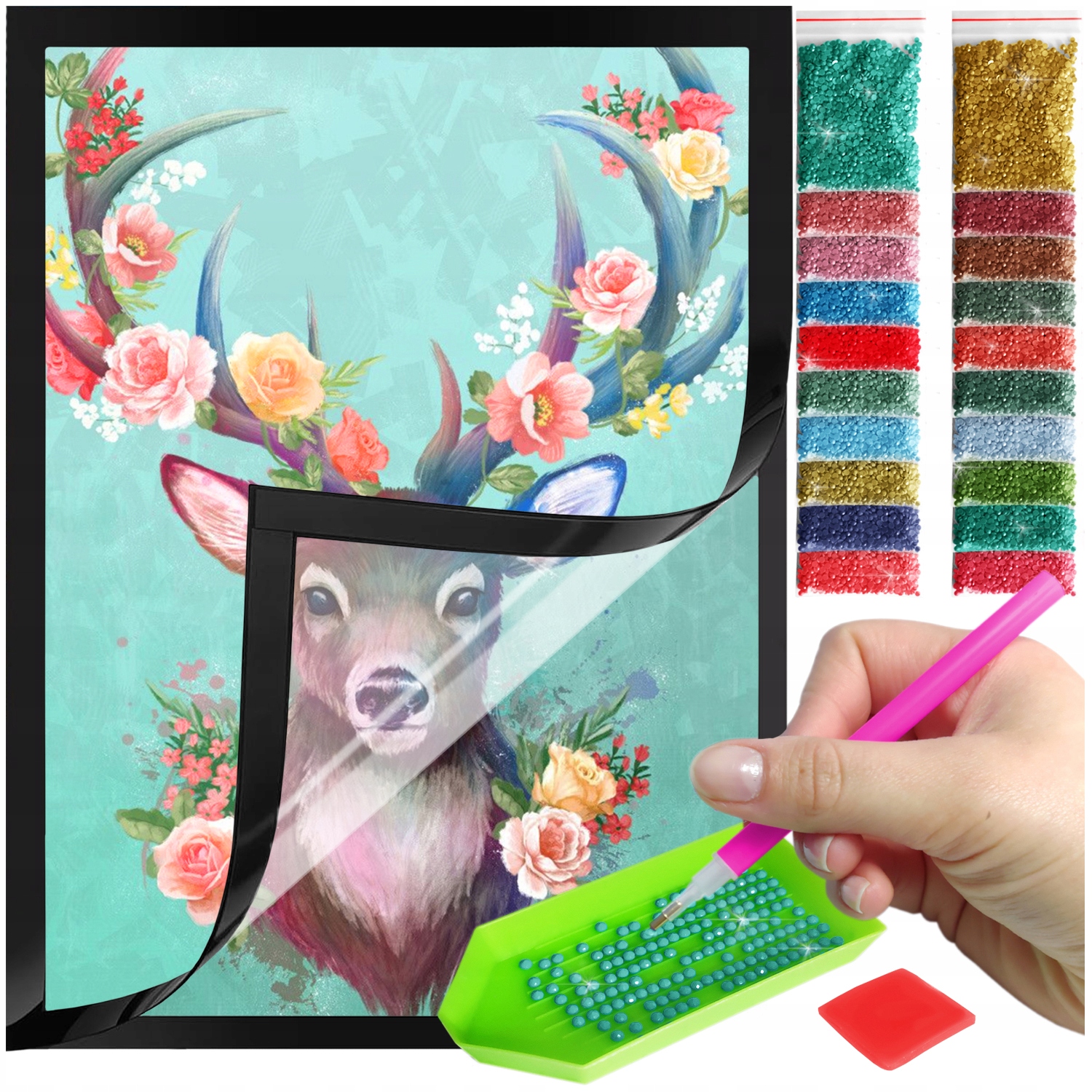 Zestaw: Diamond painting 30x40 (DP061)+ magnetyczna ramka
