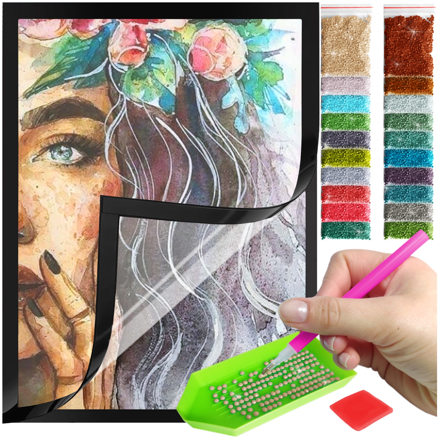 Zestaw: Diamond painting 30x40 (DP126)+ magnetyczna ramka