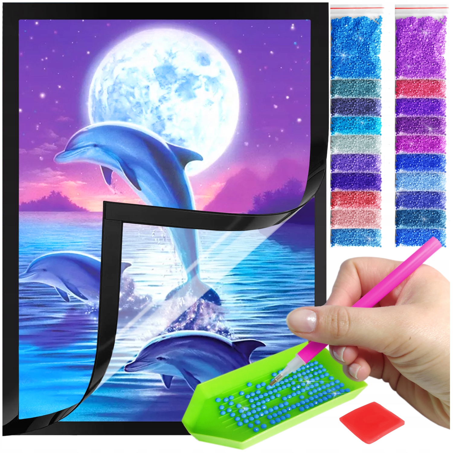 Zestaw: Diamond painting 30x40 (DP063)+ magnetyczna ramka