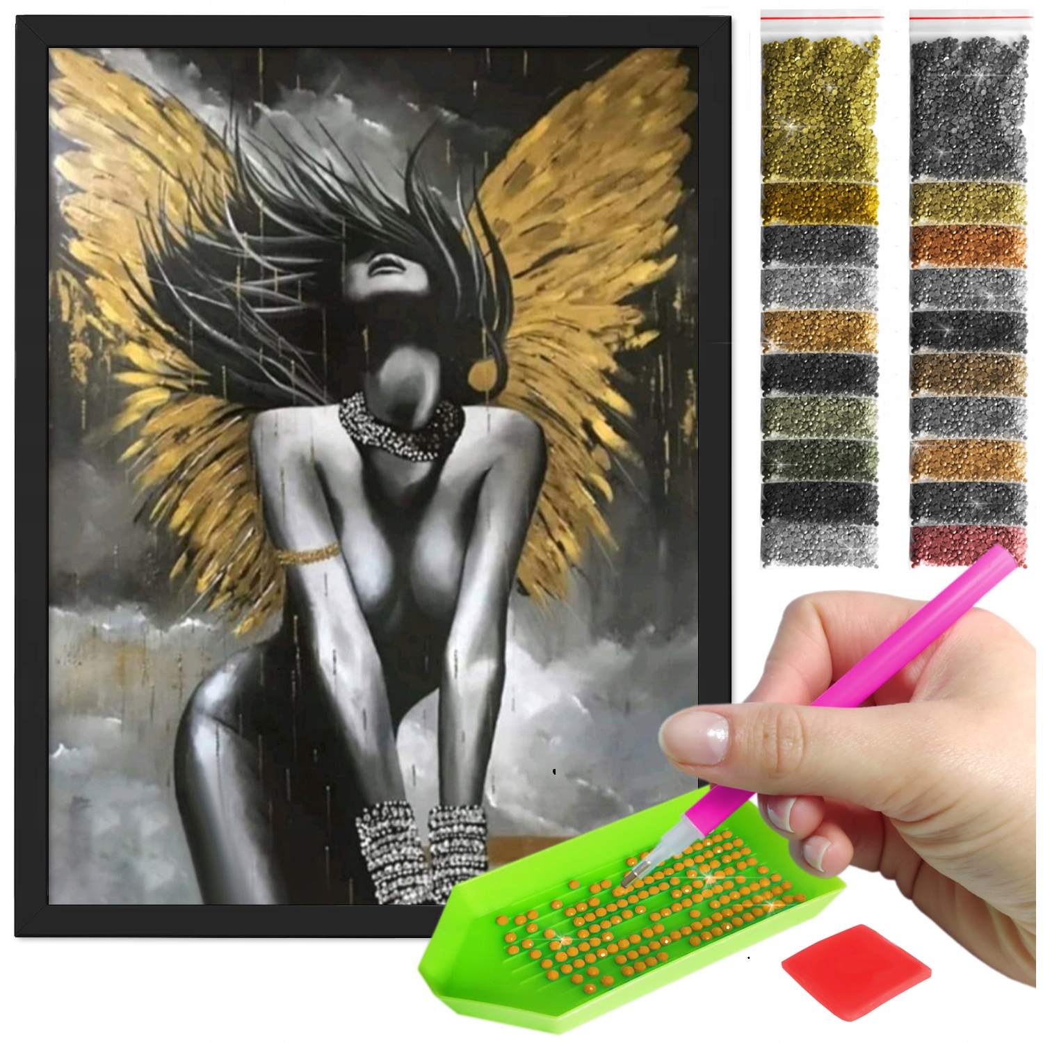 Zestaw: Diamond painting 30x40 (DP233)+ czarna ramka