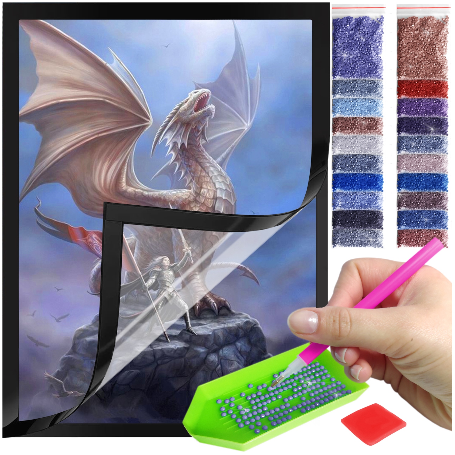 Zestaw: Diamond painting 30x40 (DP065)+ magnetyczna ramka