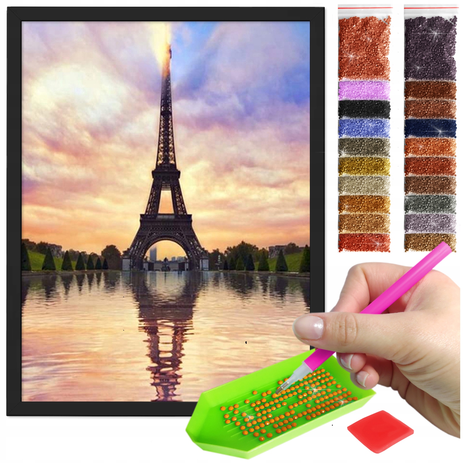 Zestaw: Diamond painting 30x40 (DP022)+ czarna ramka