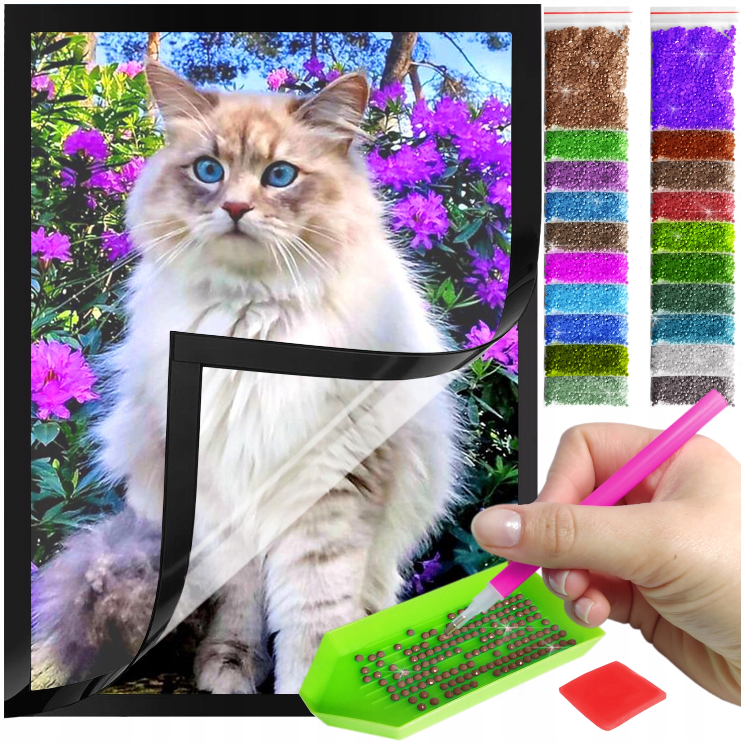 Zestaw: Diamond painting 30x40 (DP158)+ magnetyczna ramka