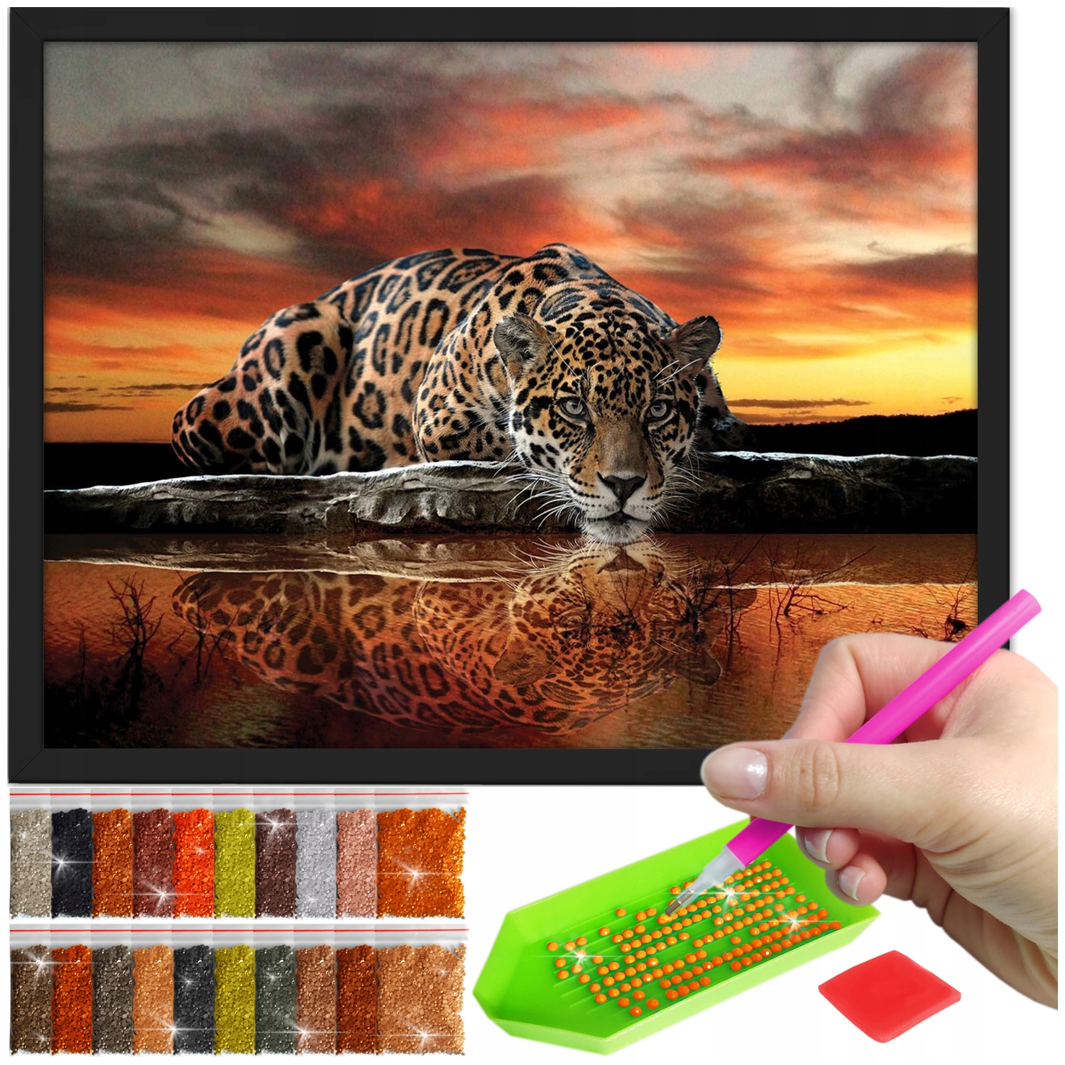 Zestaw: Diamond painting 30x40 (DP081)+ czarna ramka