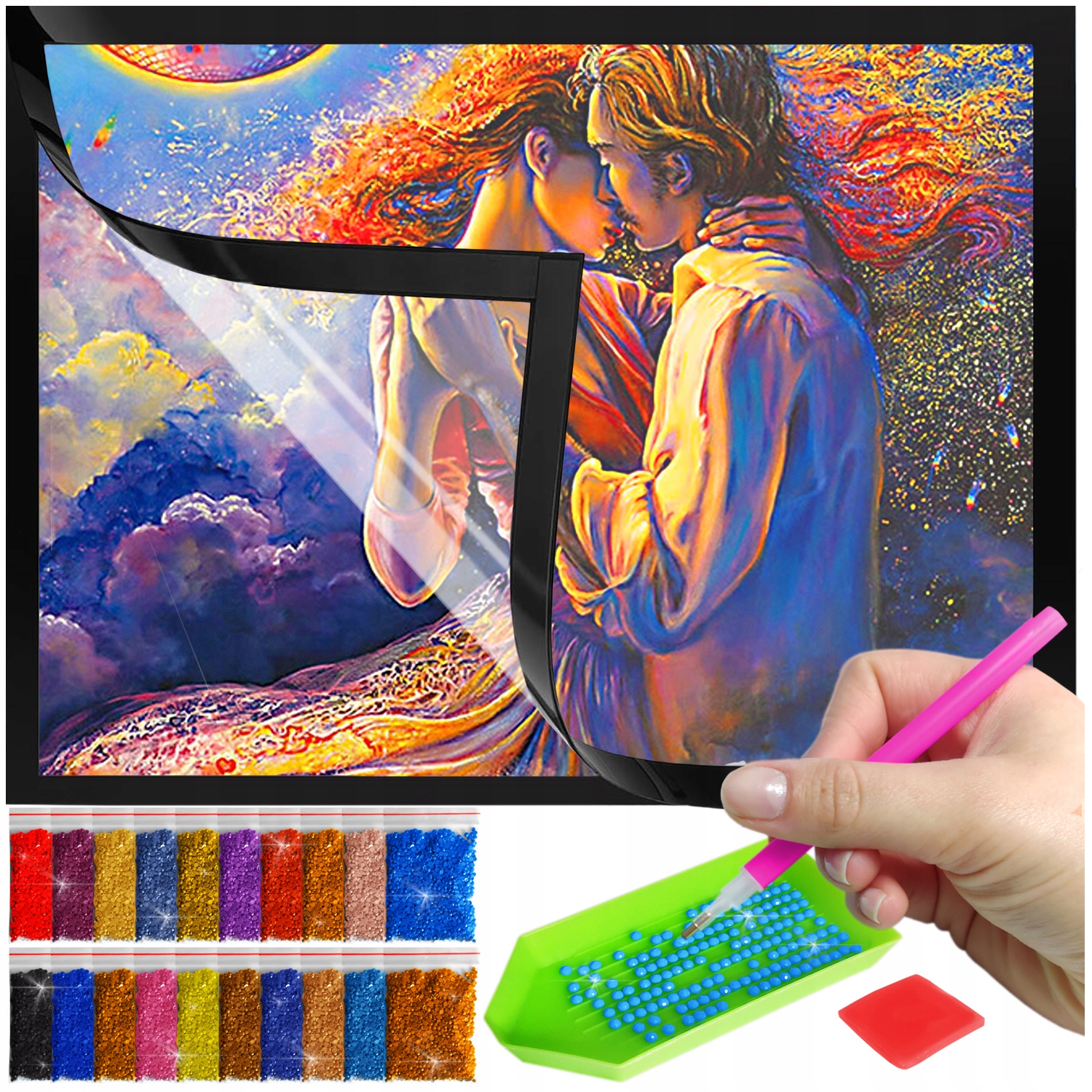 Zestaw: Diamond painting 30x40 (DP166)+ magnetyczna ramka