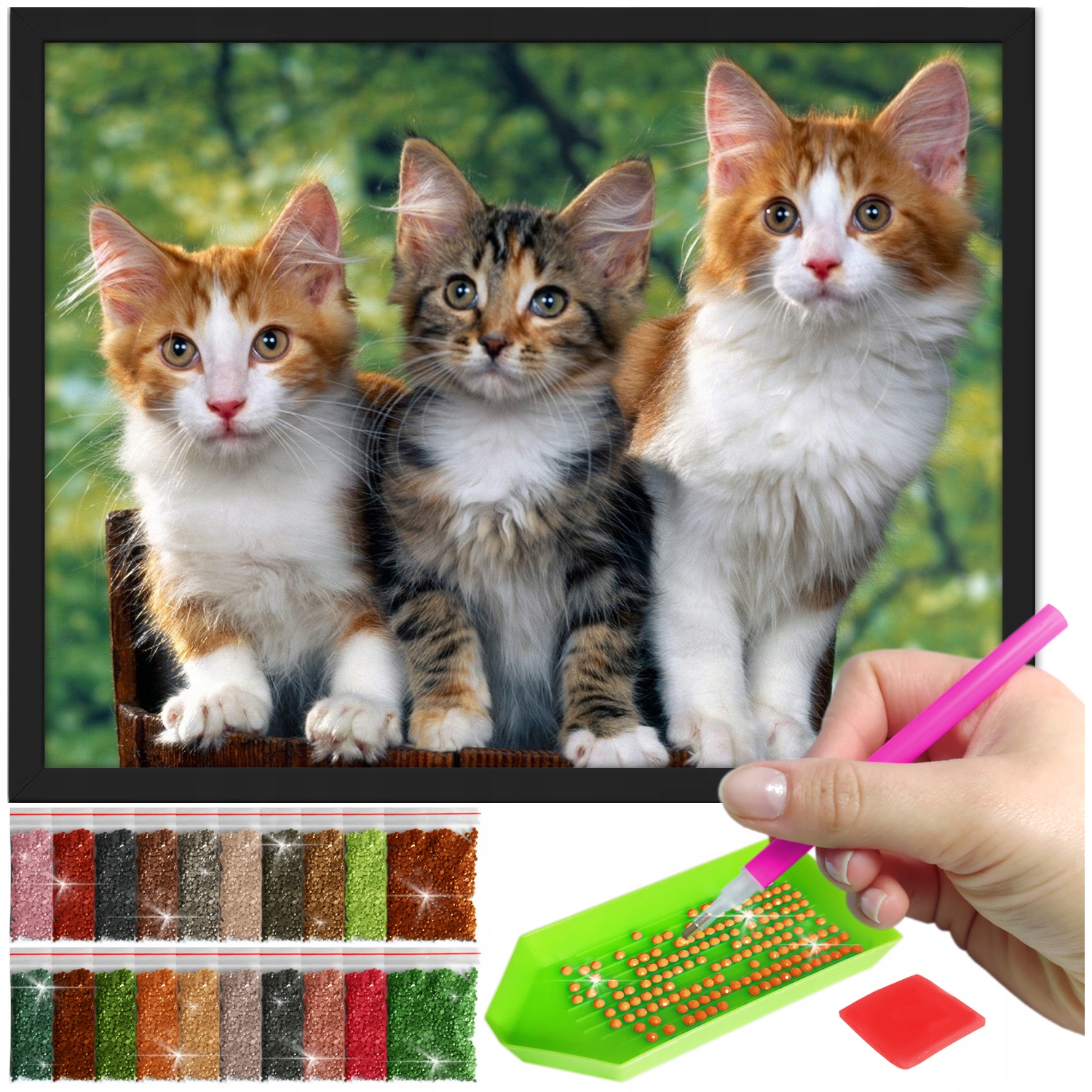 Zestaw: Diamond painting 30x40 (DP123)+ czarna ramka