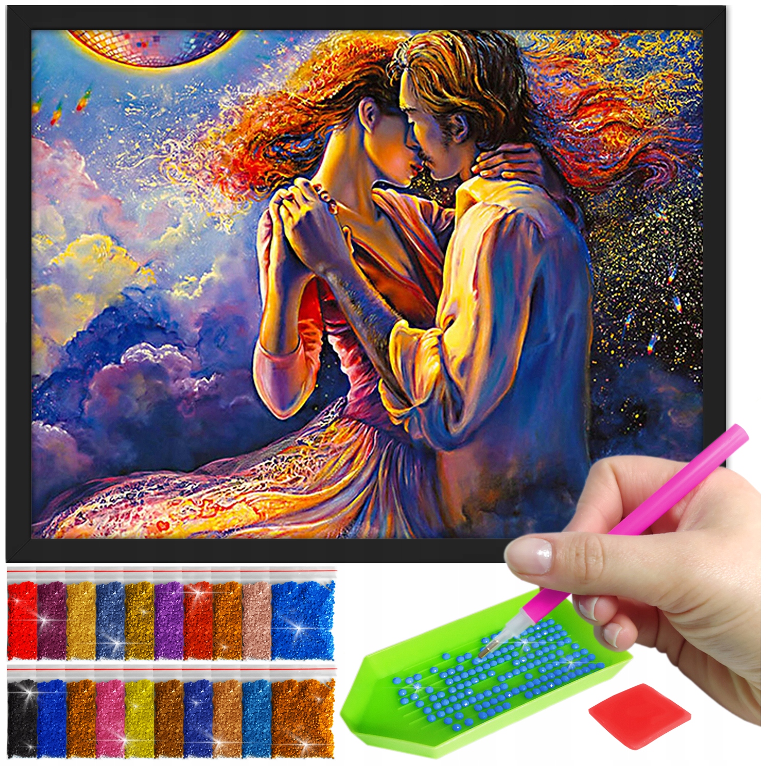 Zestaw: Diamond painting 30x40 (DP166)+ czarna ramka