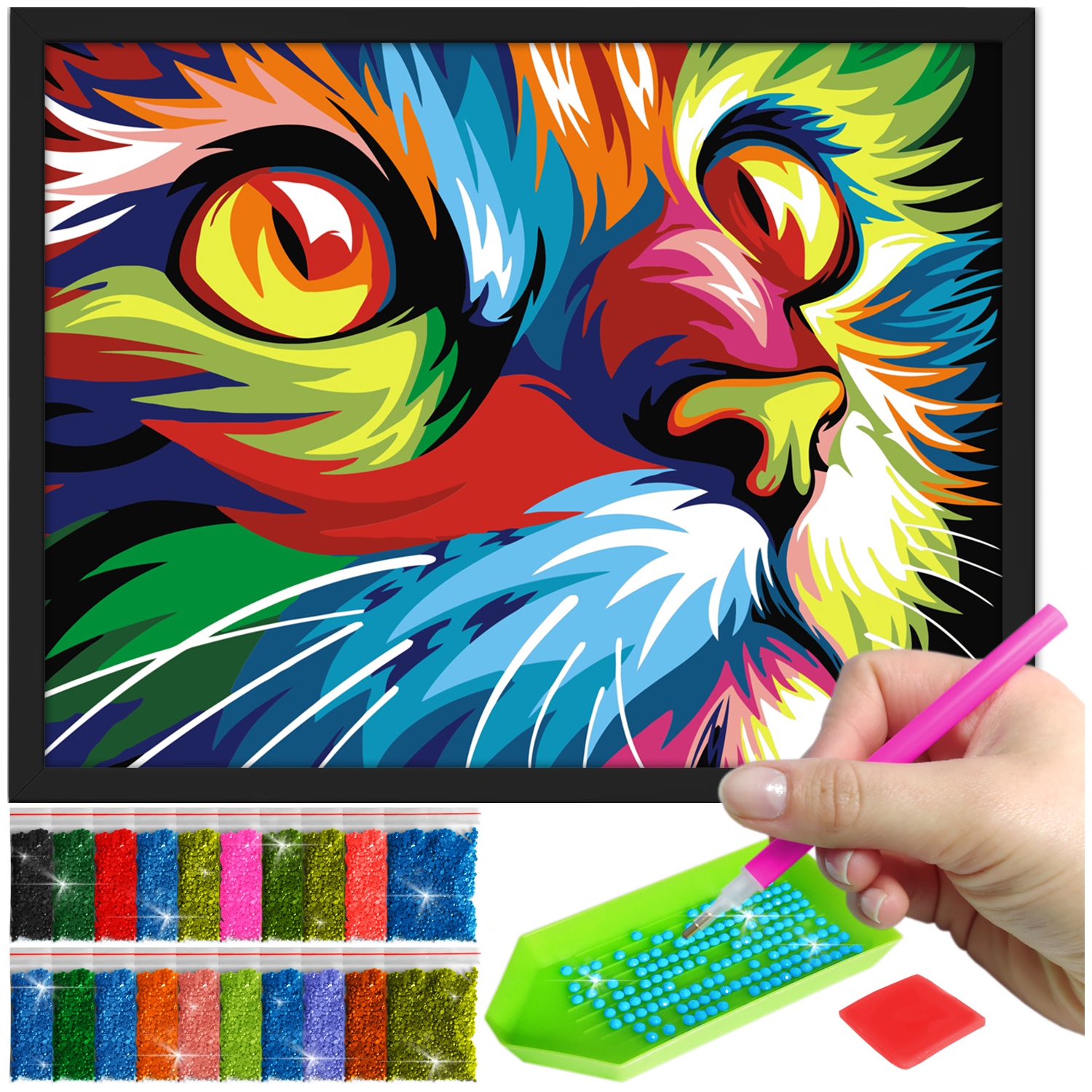 Zestaw: Diamond painting 30x40 (DP142)+ czarna ramka