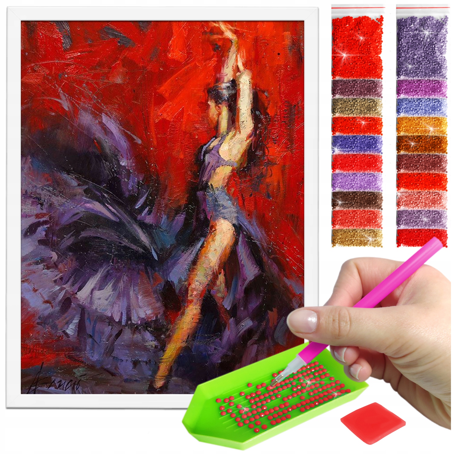 Zestaw: Diamond painting 30x40 (DP152)+ biała ramka