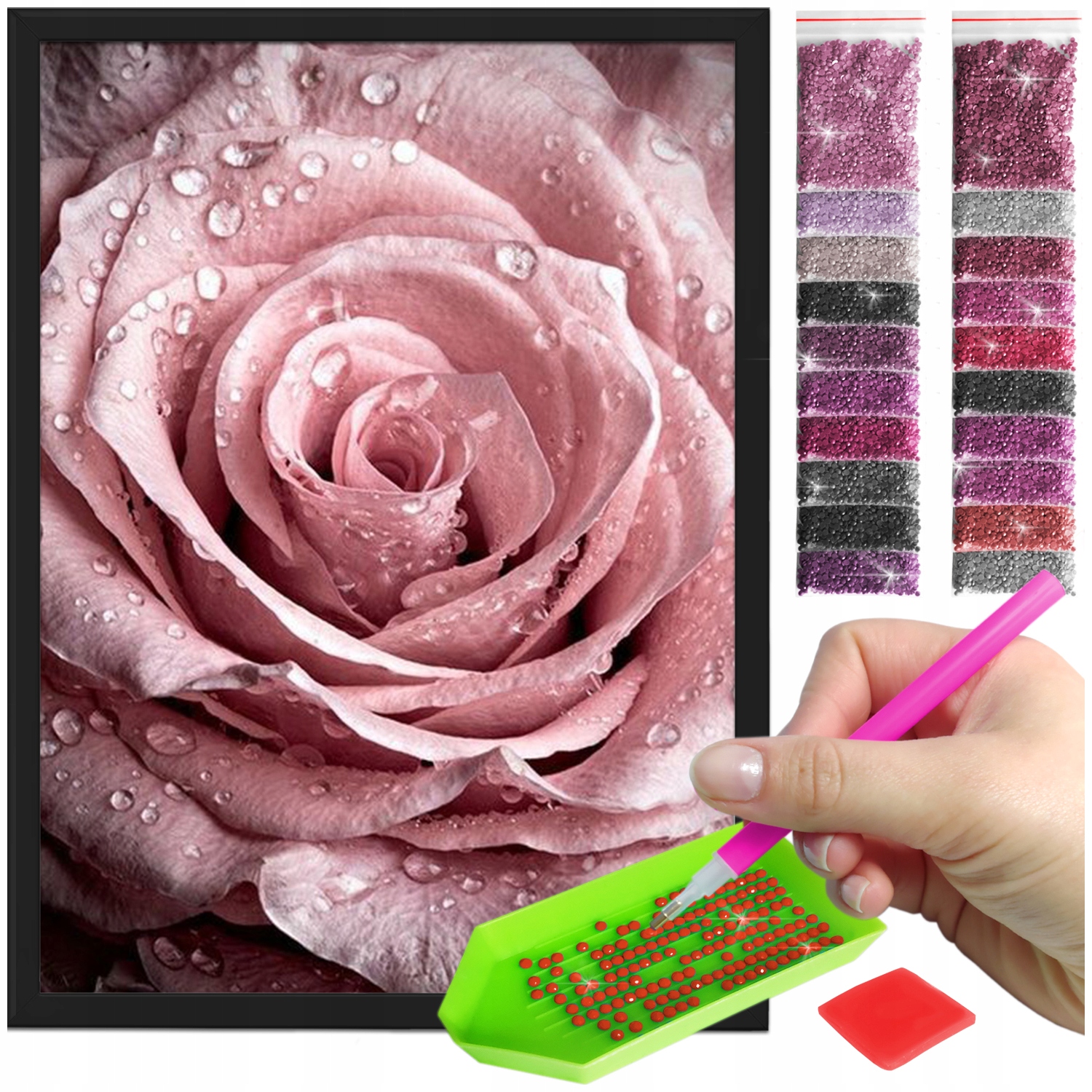 Zestaw: Diamond painting 30x40 (DP363) + czarna ramka