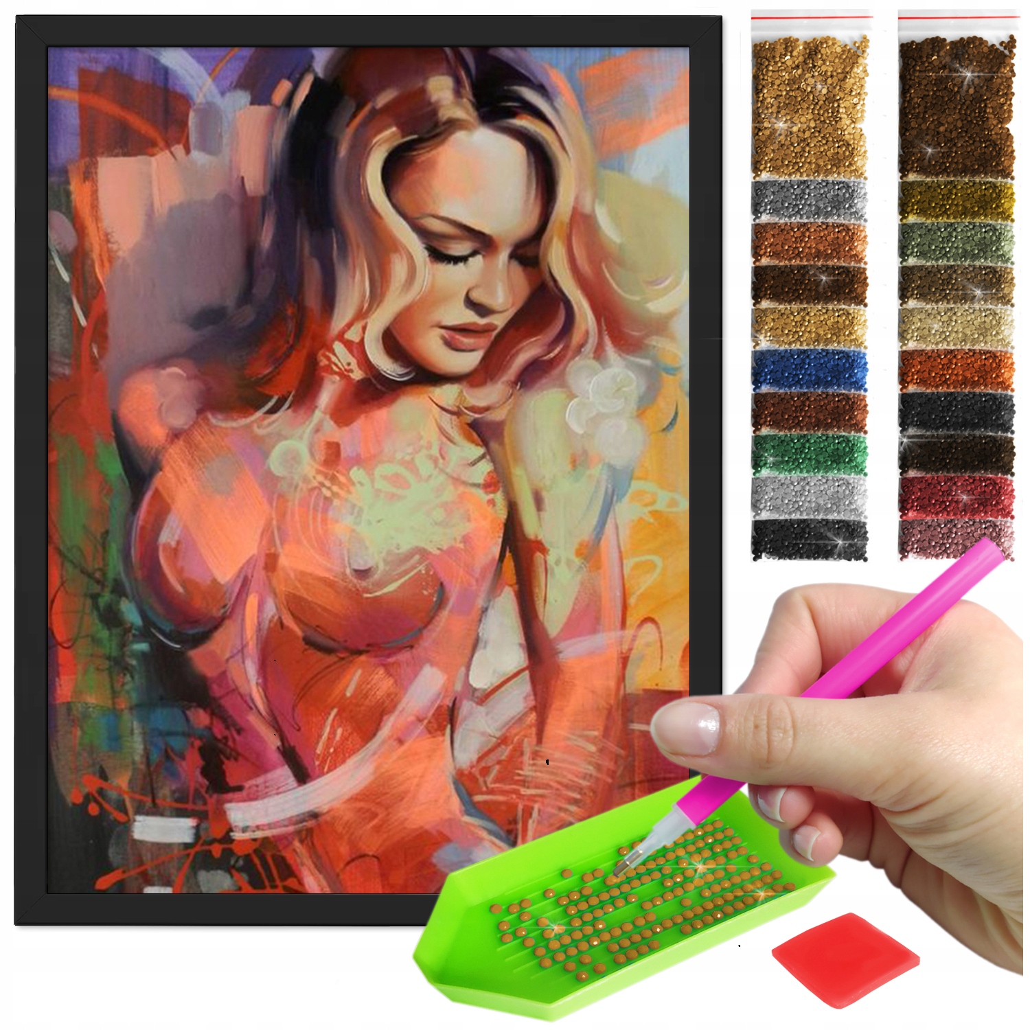 Zestaw: Diamond painting 30x40 (DP223)+ czarna ramka