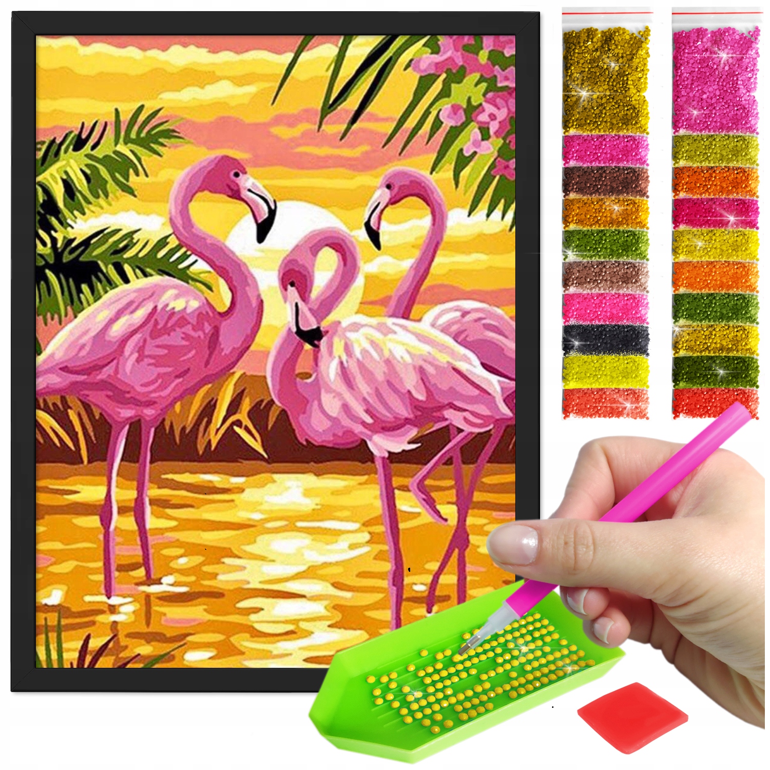 Zestaw: Diamond painting 30x40 (DP076)+ czarna ramka