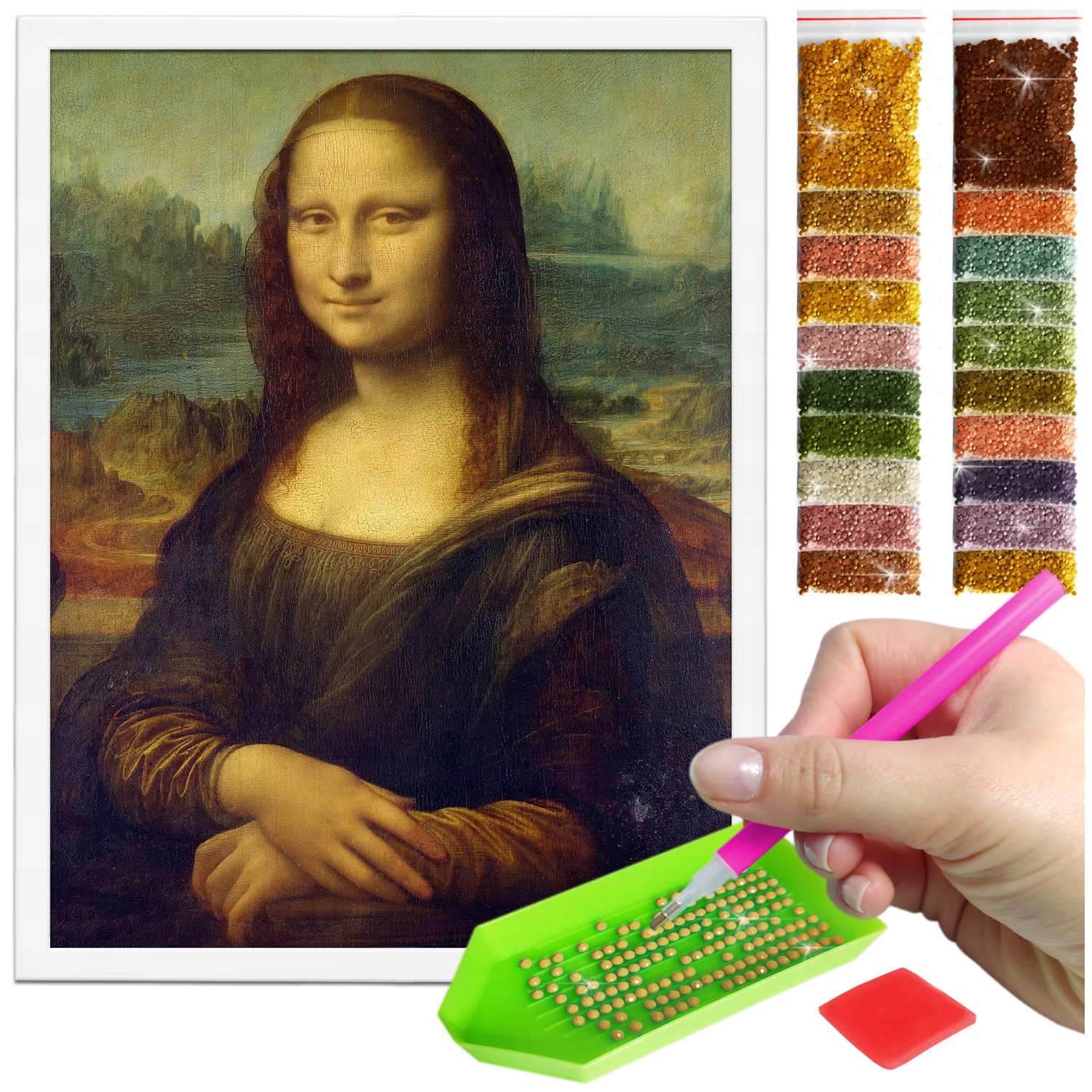 Zestaw: Diamond painting 30x40 (DP134)+ biała ramka