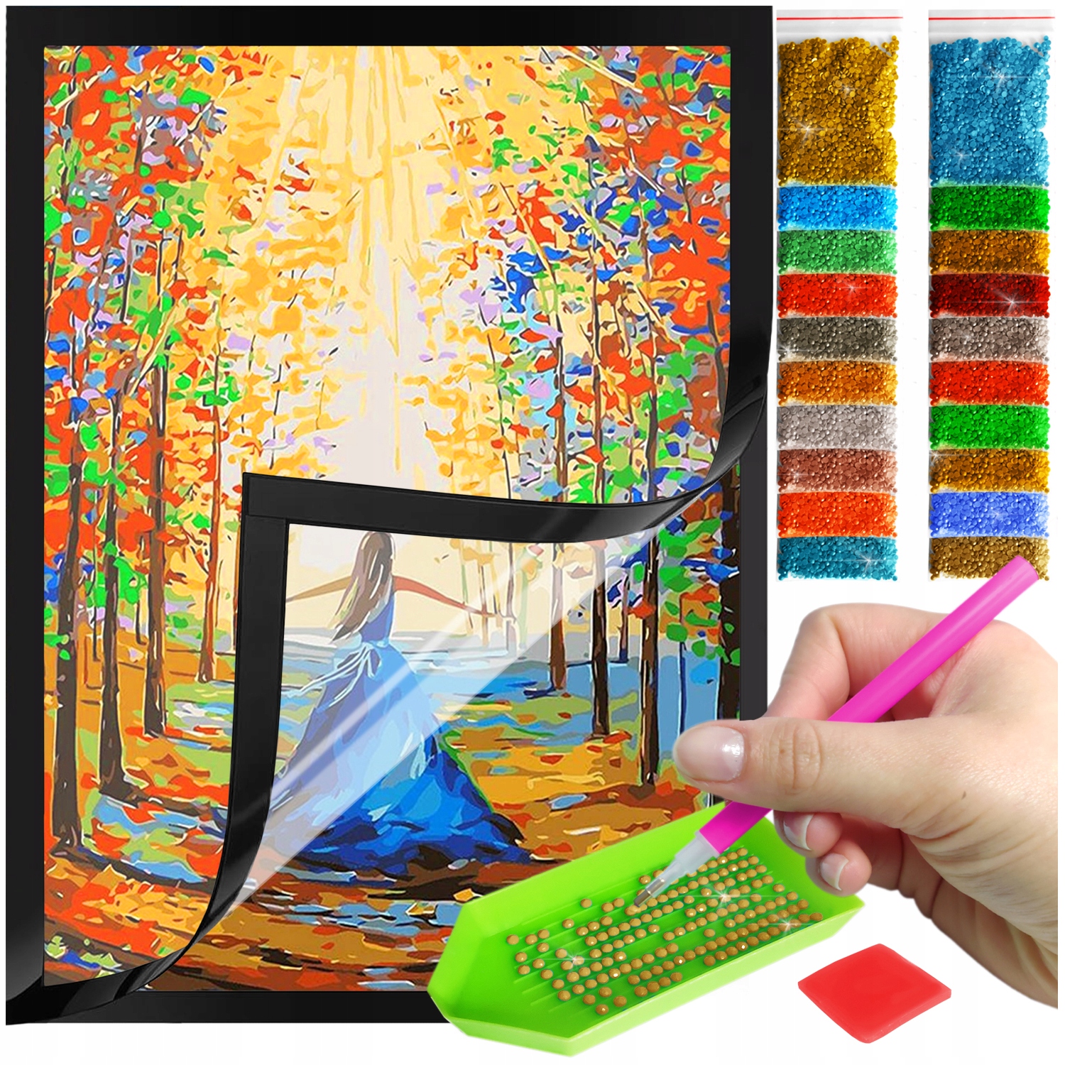Zestaw: Diamond painting 30x40 (DP042)+ magnetyczna ramka