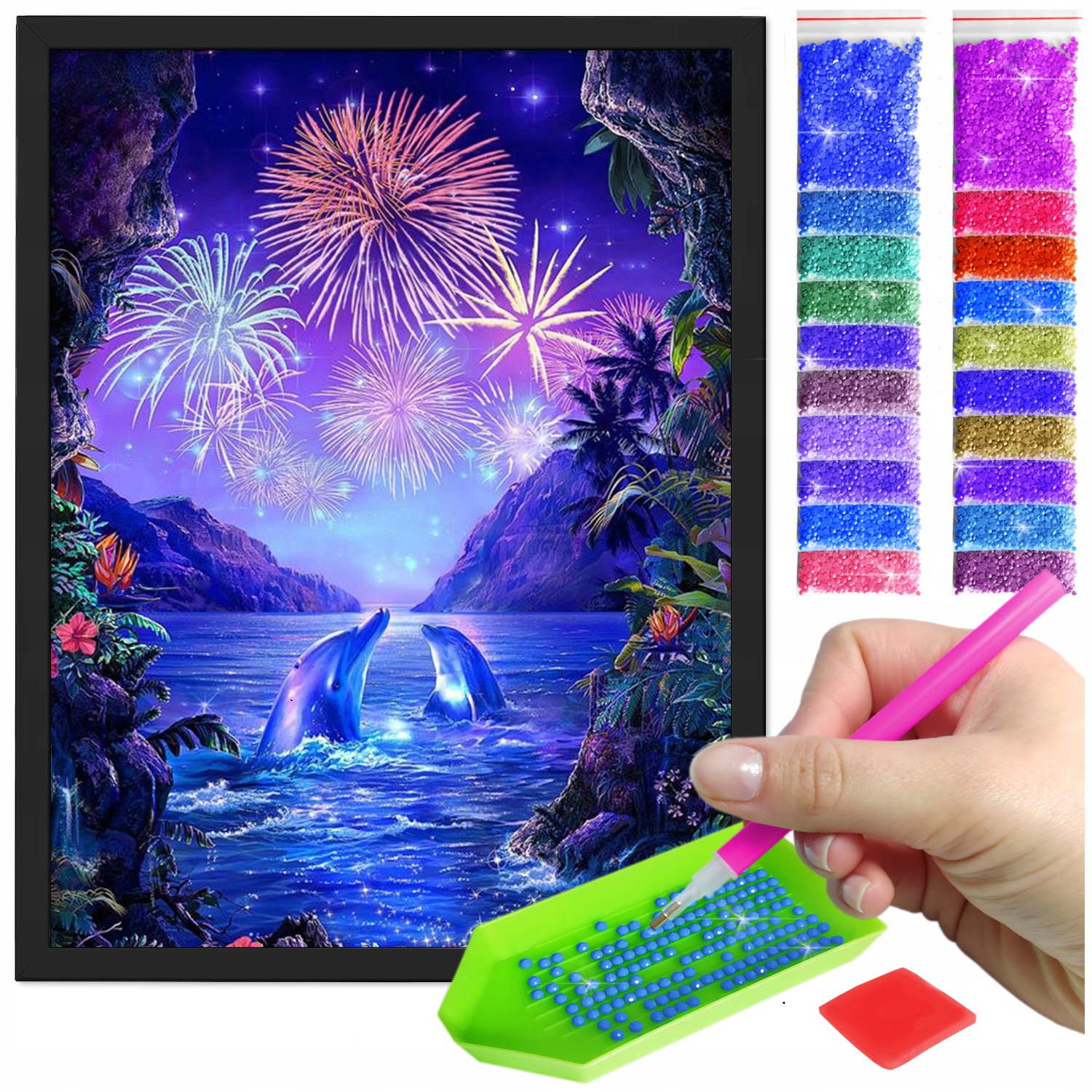 Zestaw: Diamond painting 30x40 (DP088)+ czarna ramka