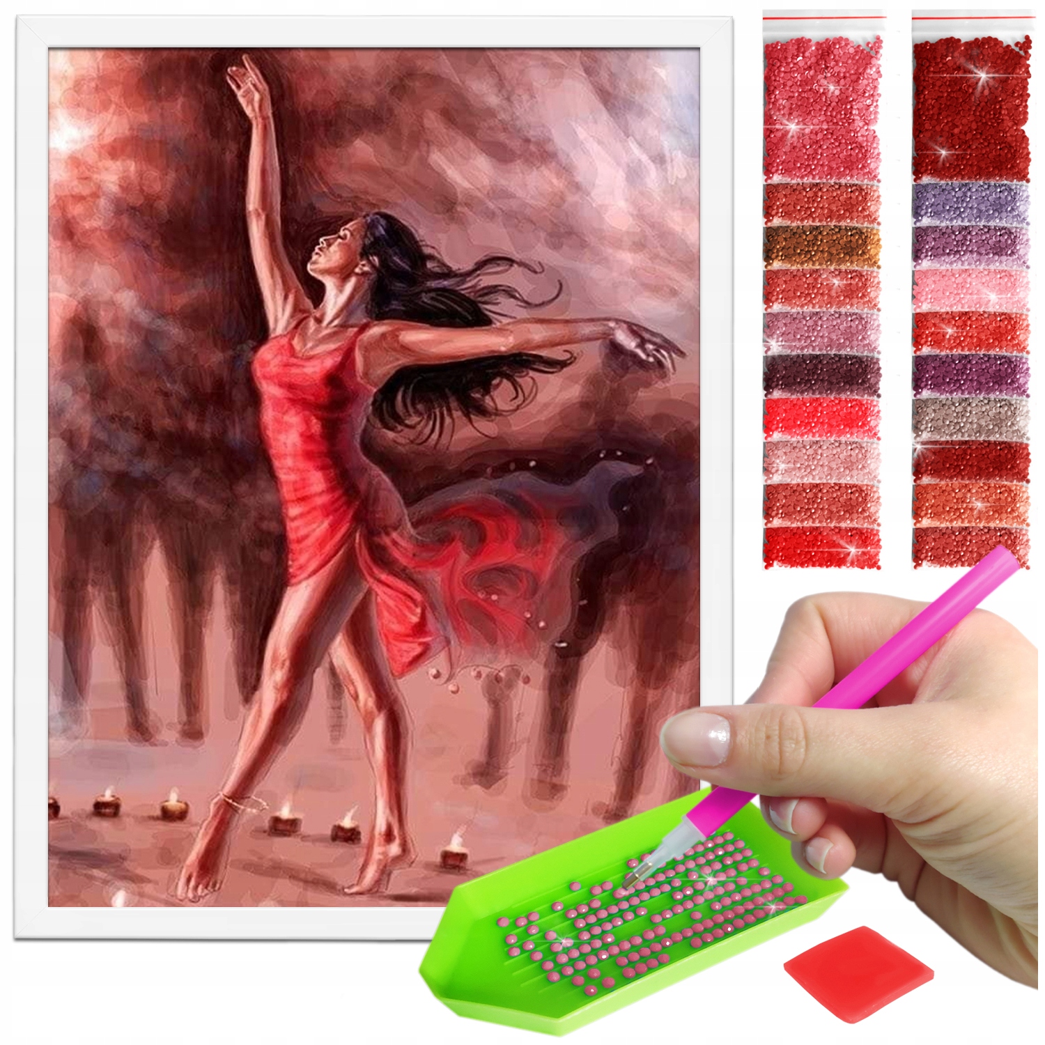 Zestaw: Diamond painting 30x40 (DP132)+ biała ramka