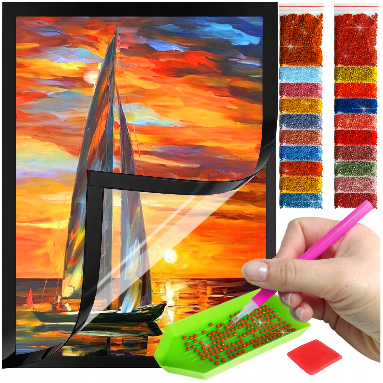 Zestaw: Diamond painting 30x40 (DP168)+ magnetyczna ramka