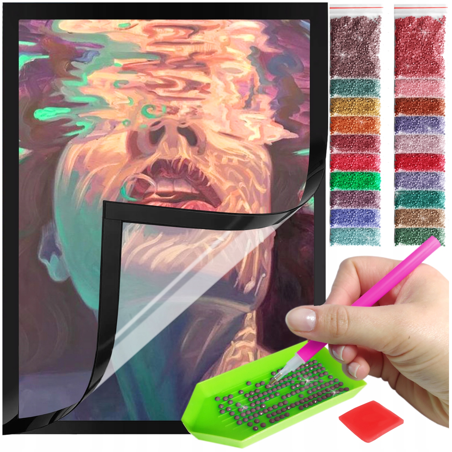 Zestaw: Diamond painting 30x40 (DP090)+ magnetyczna ramka