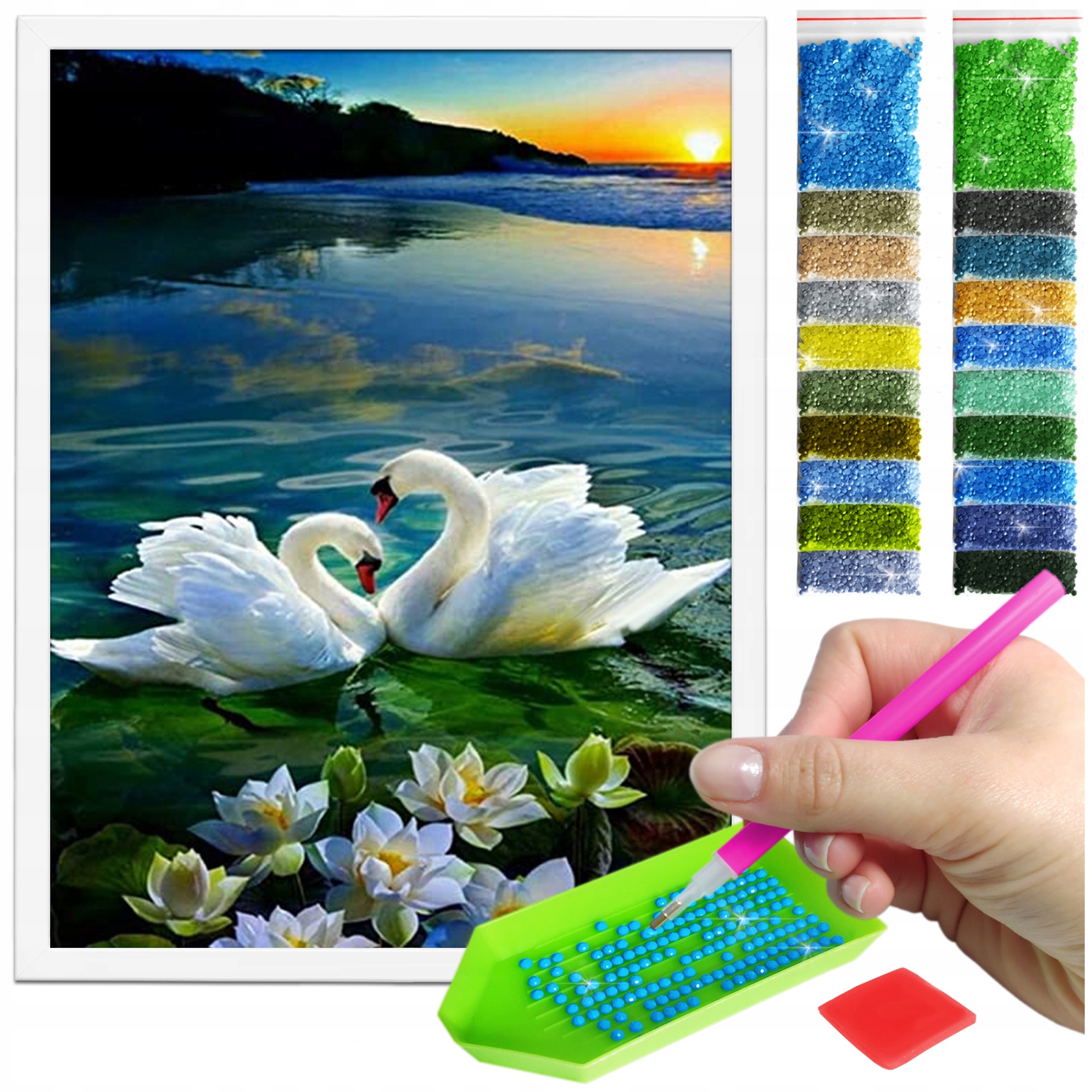 Zestaw: Diamond painting 30x40 (DP067)+ biała ramka