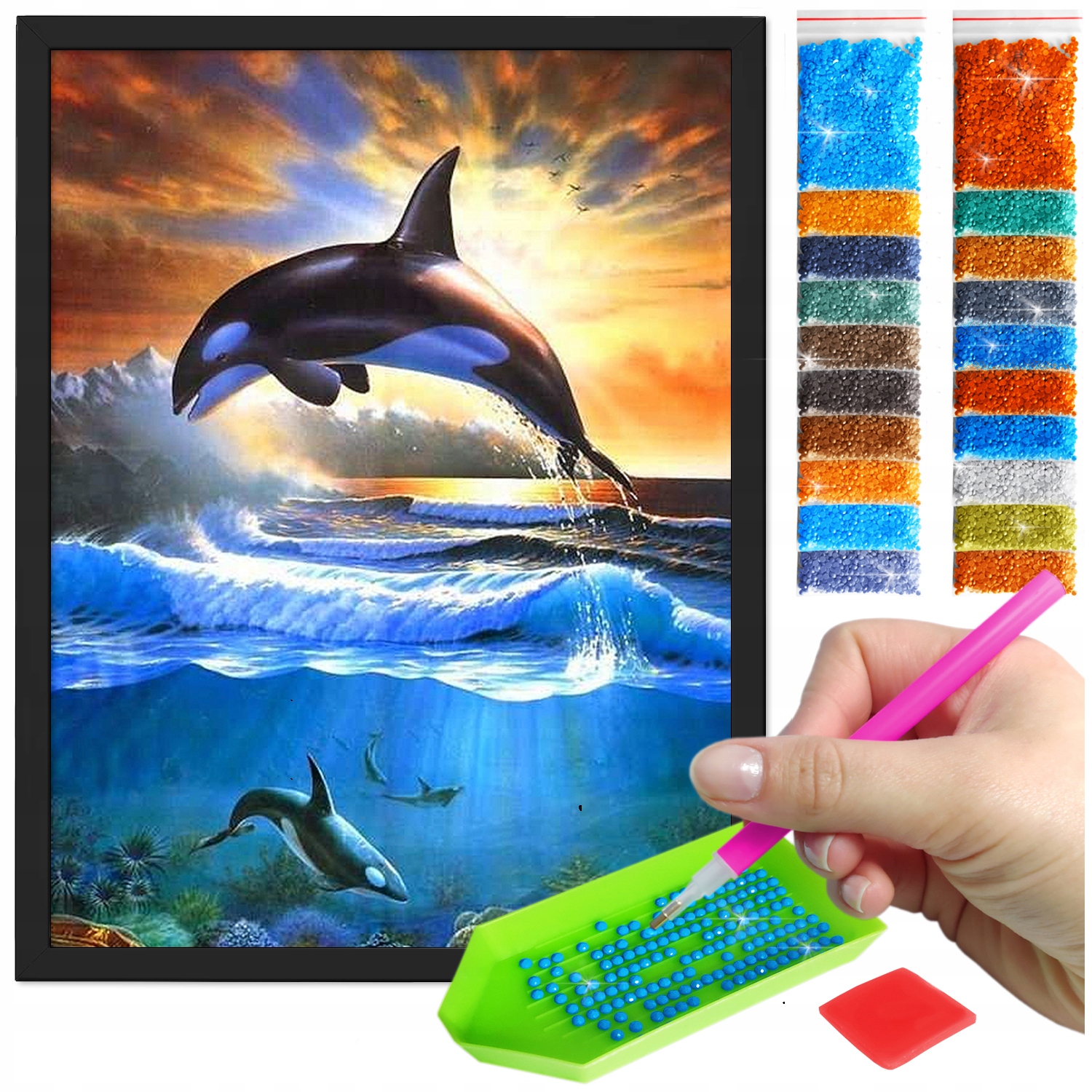 Zestaw: Diamond painting 30x40 (DP101)+ czarna ramka