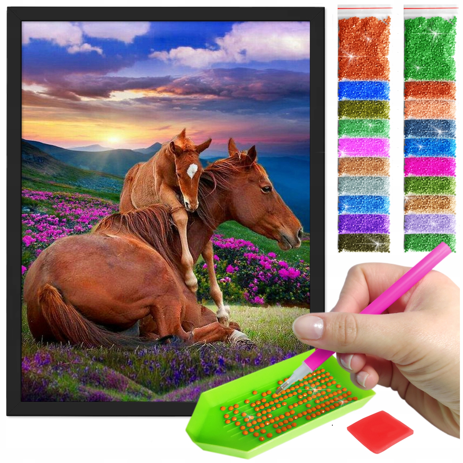 Zestaw: Diamond painting 30x40 (DP118)+ czarna ramka